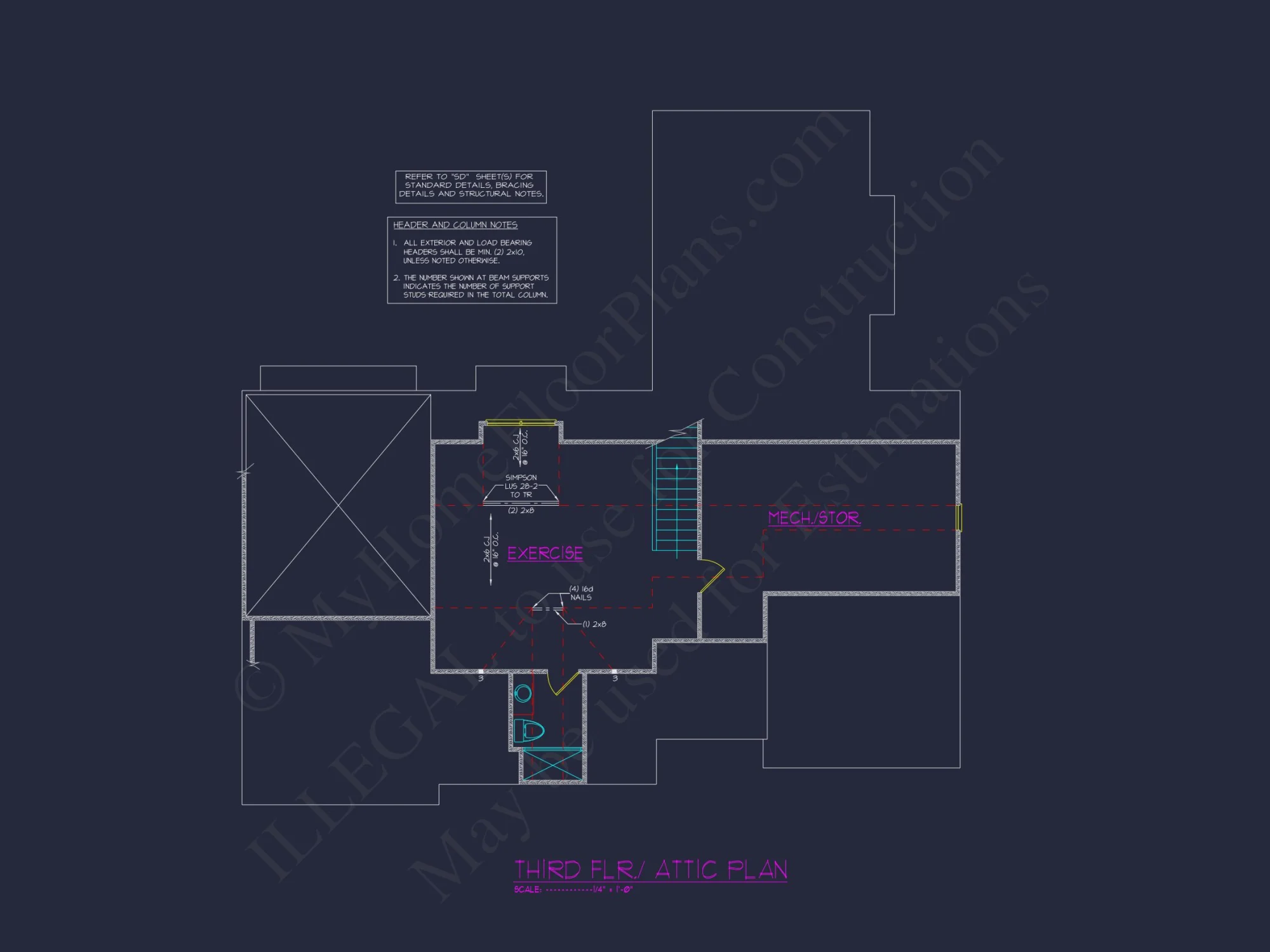 Modern Farmhouse house Plan - 2.5 Stories with 4 Bedrooms