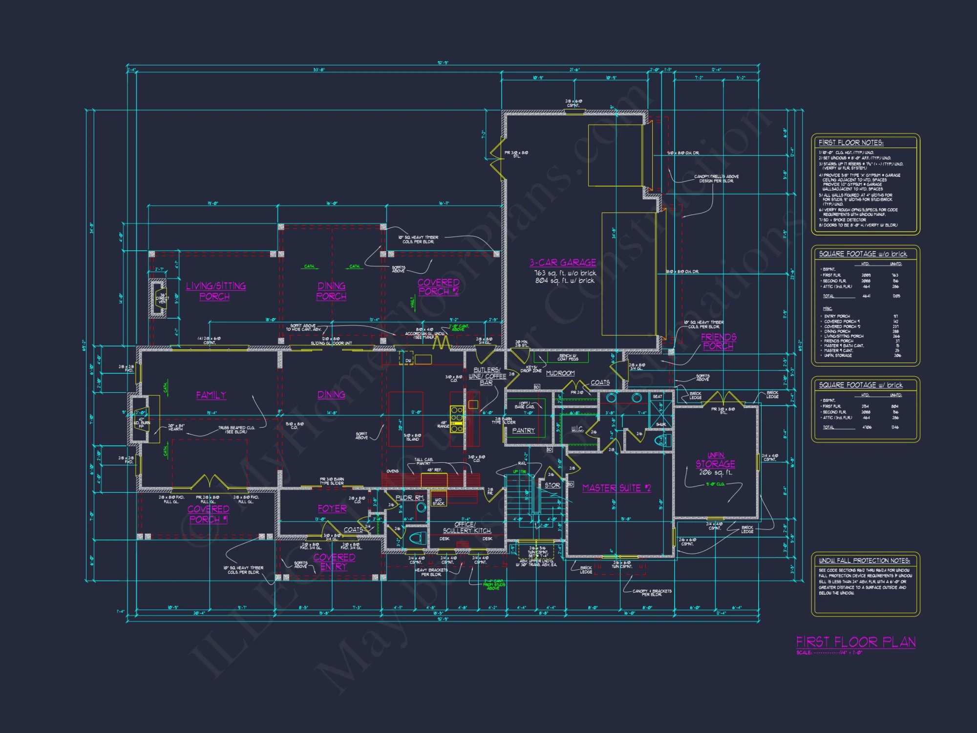 Modern Farmhouse house Plan - 2.5 Stories with 4 Bedrooms