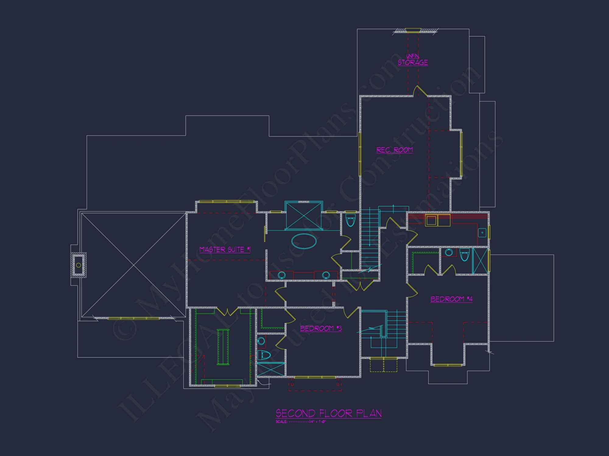 Modern Farmhouse house Plan - 2.5 Stories with 4 Bedrooms