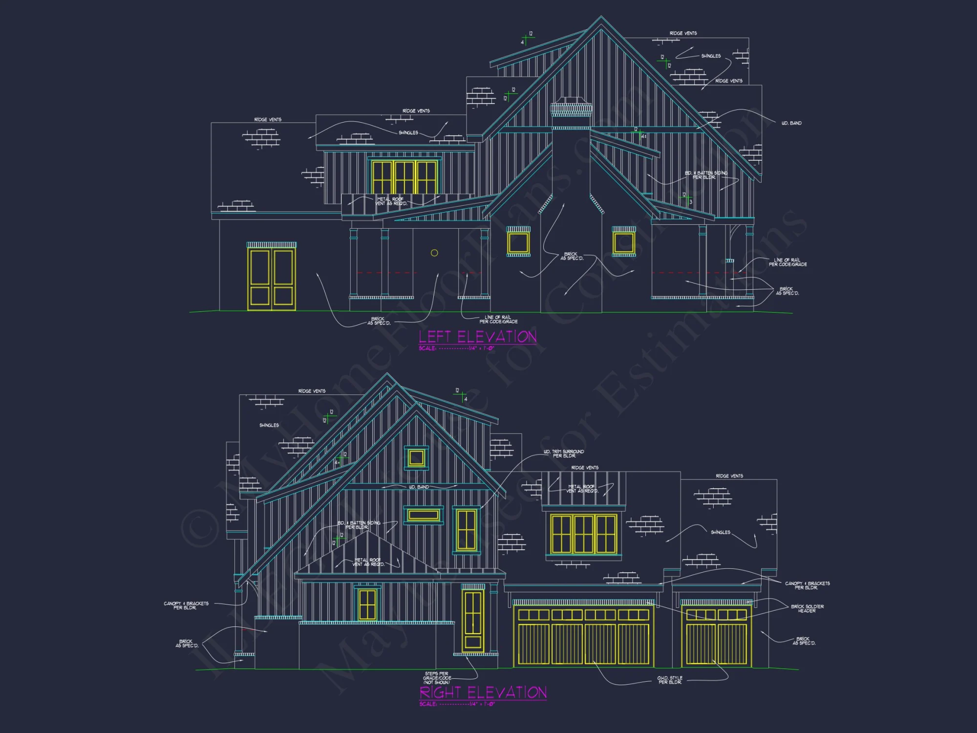 Modern Farmhouse house Plan - 2.5 Stories with 4 Bedrooms