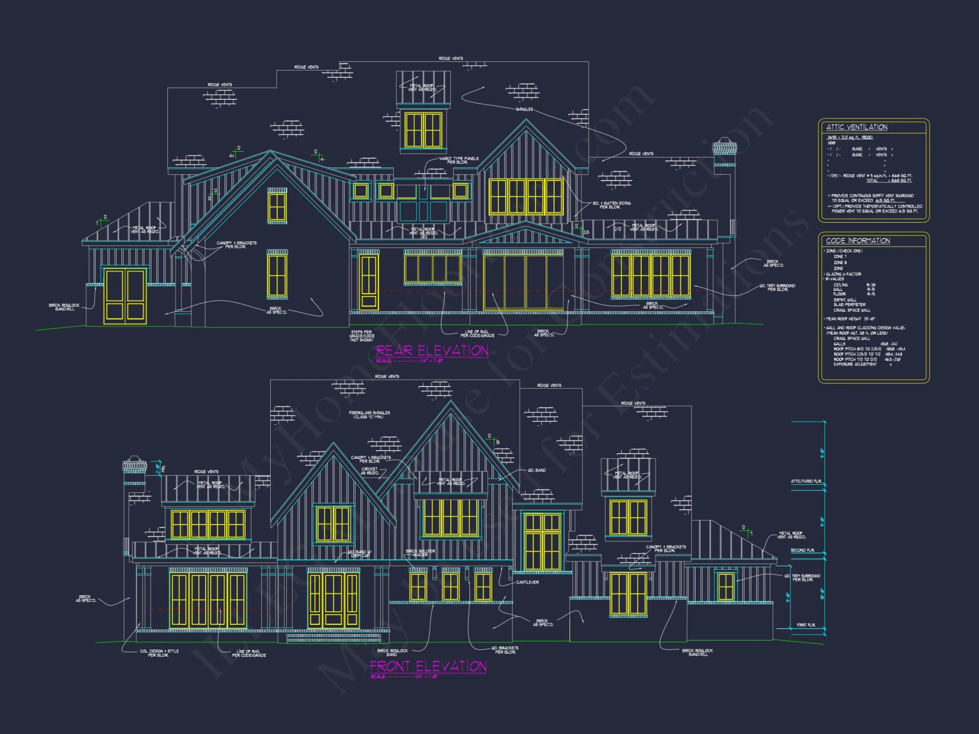 Modern Farmhouse house Plan - 2.5 Stories with 4 Bedrooms