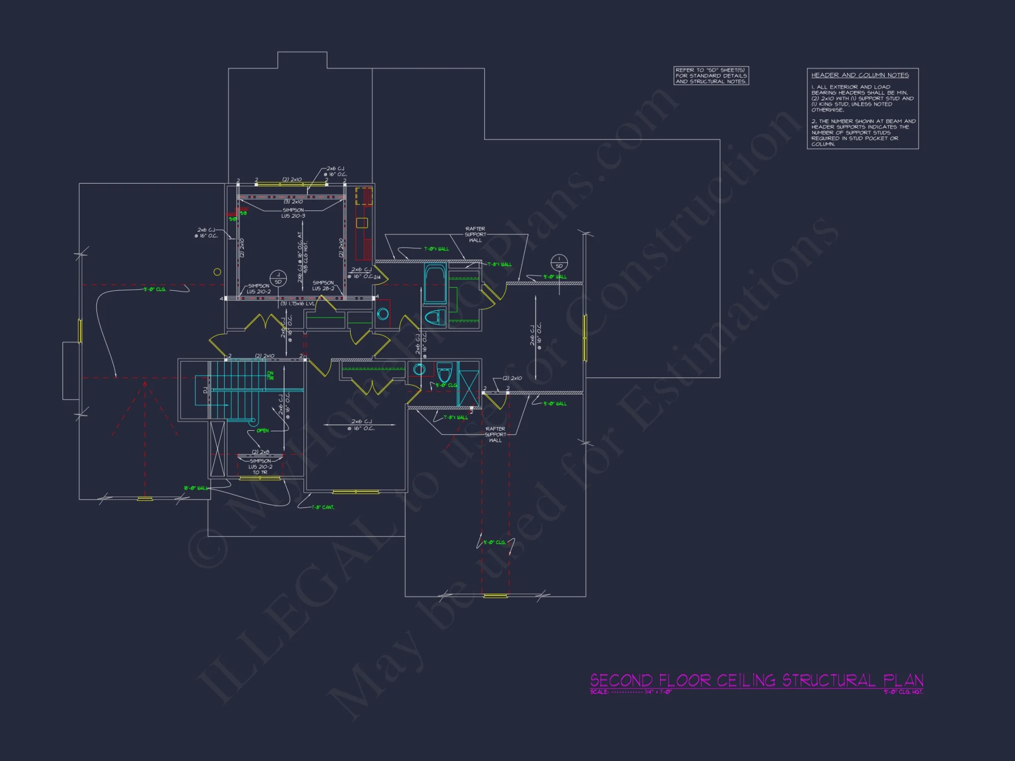 Elegant house Floor Plan with 4 Beds, 5 Baths, & CAD Designs