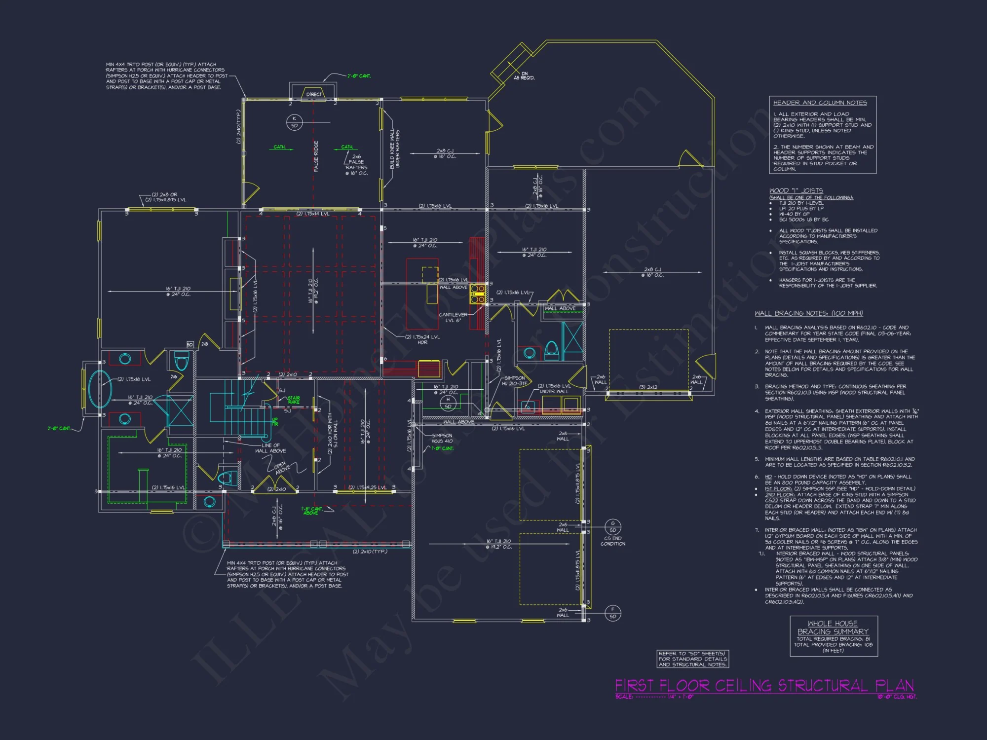 Elegant house Floor Plan with 4 Beds, 5 Baths, & CAD Designs