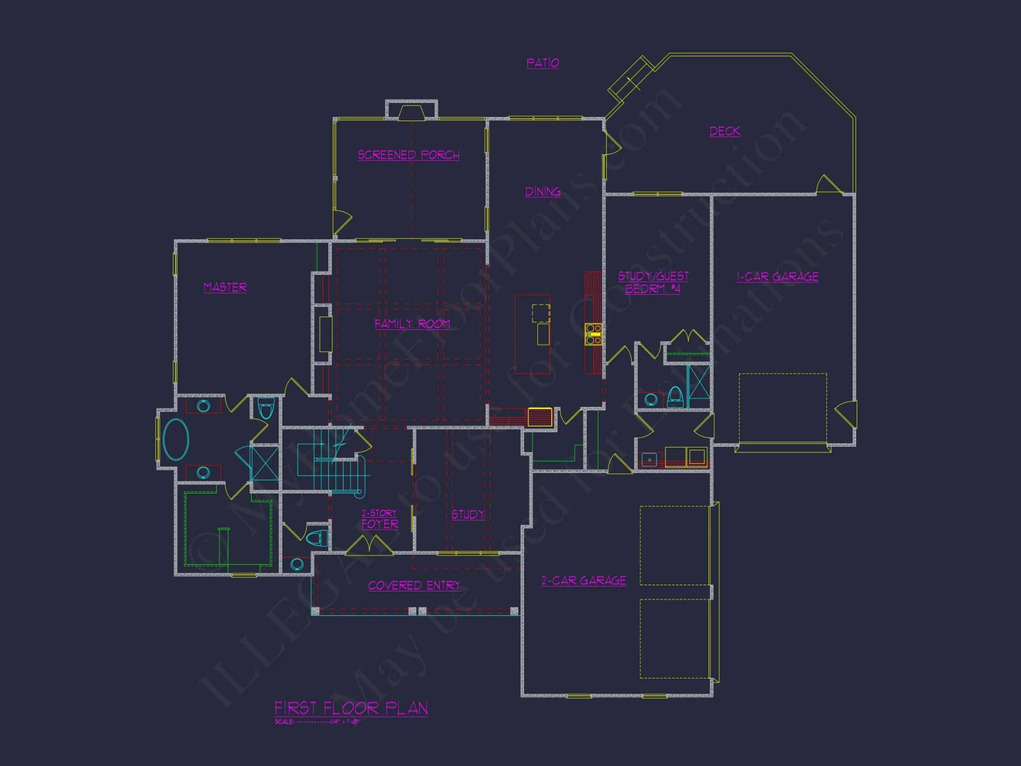 Elegant house Floor Plan with 4 Beds, 5 Baths, & CAD Designs
