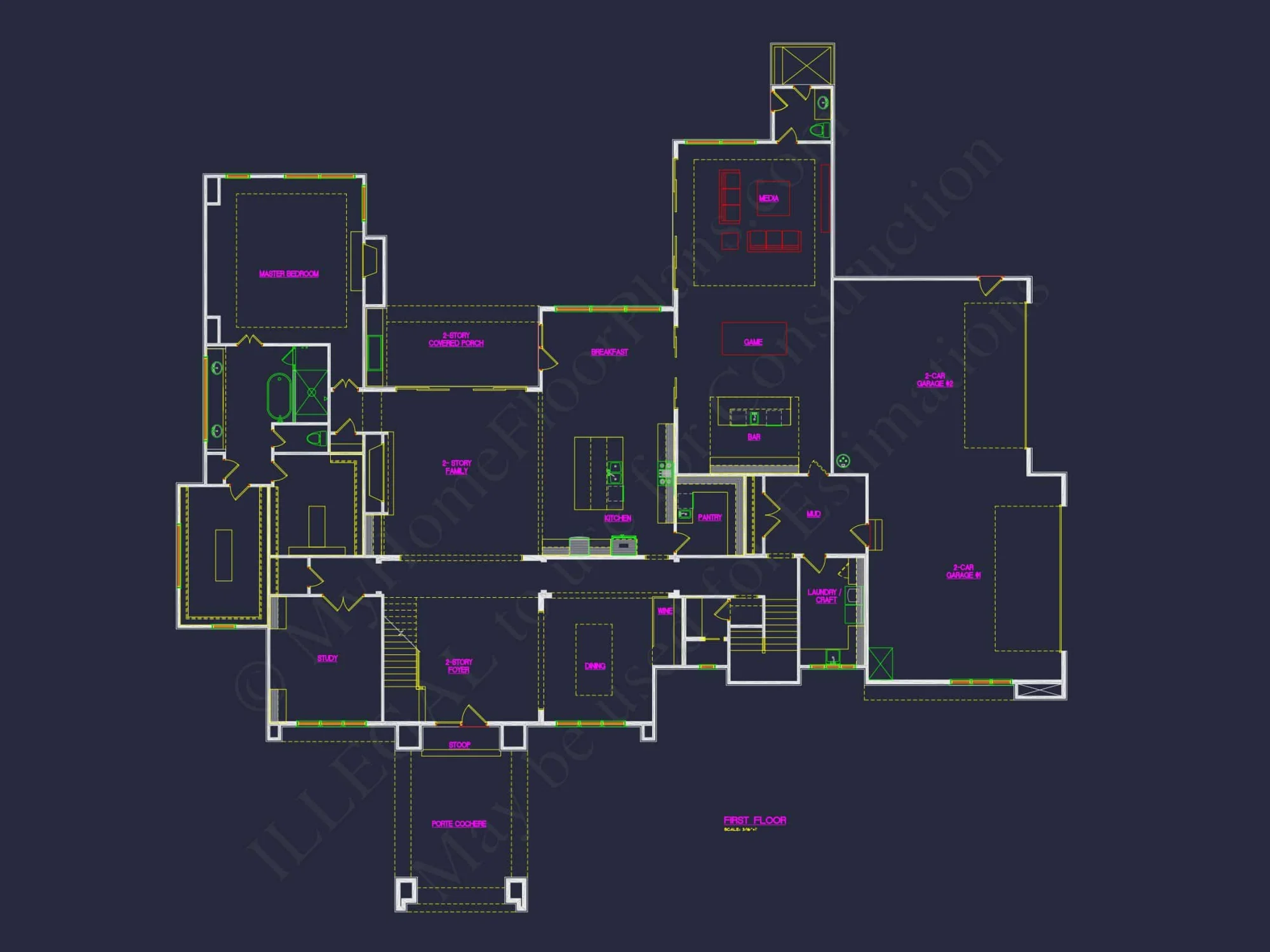 Luxury house Plan with Detailed CAD Floor Designs and Architecture