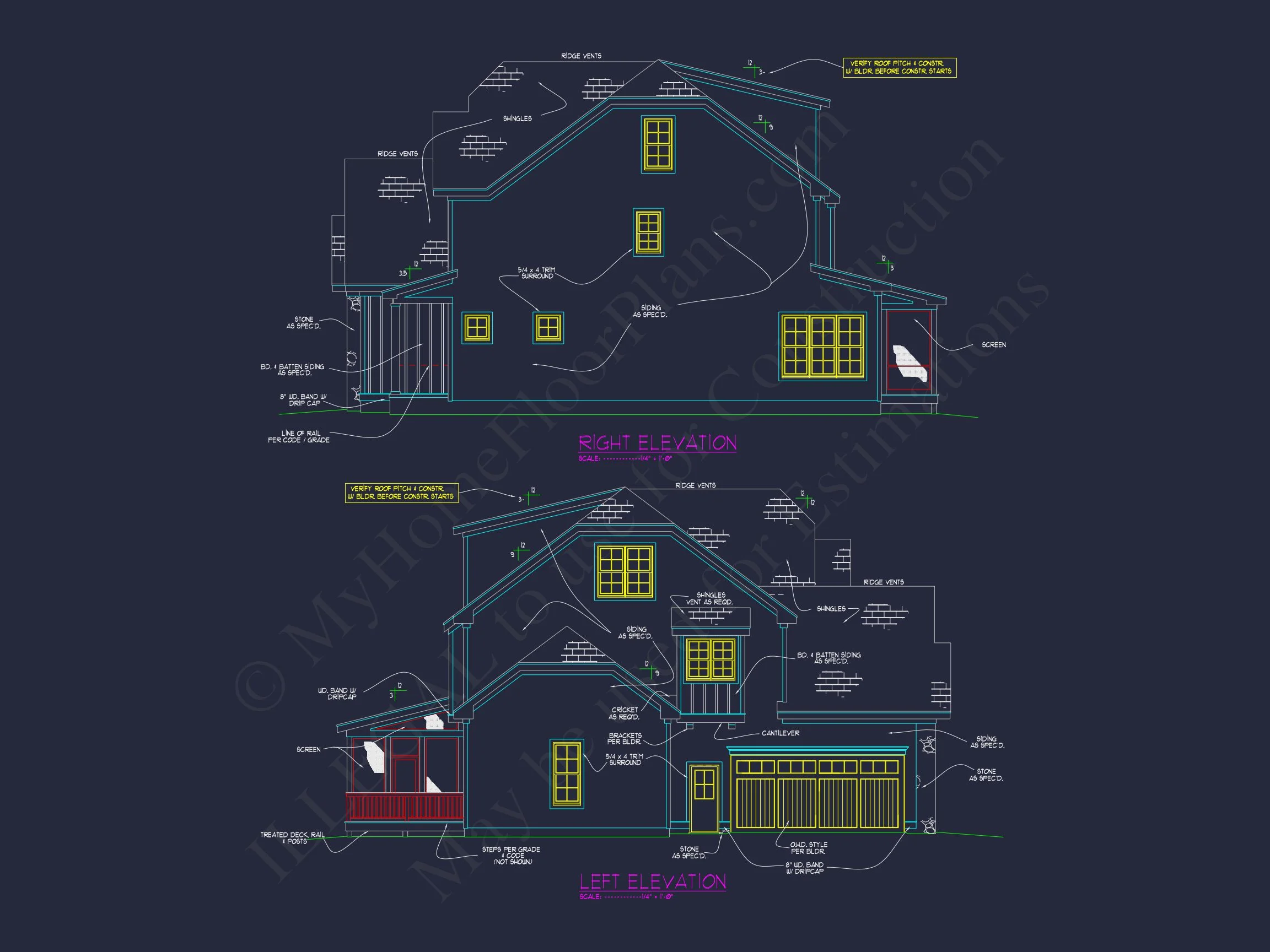 Custom house Floor Plan Blueprint with 3 Floors and 5 Bedrooms