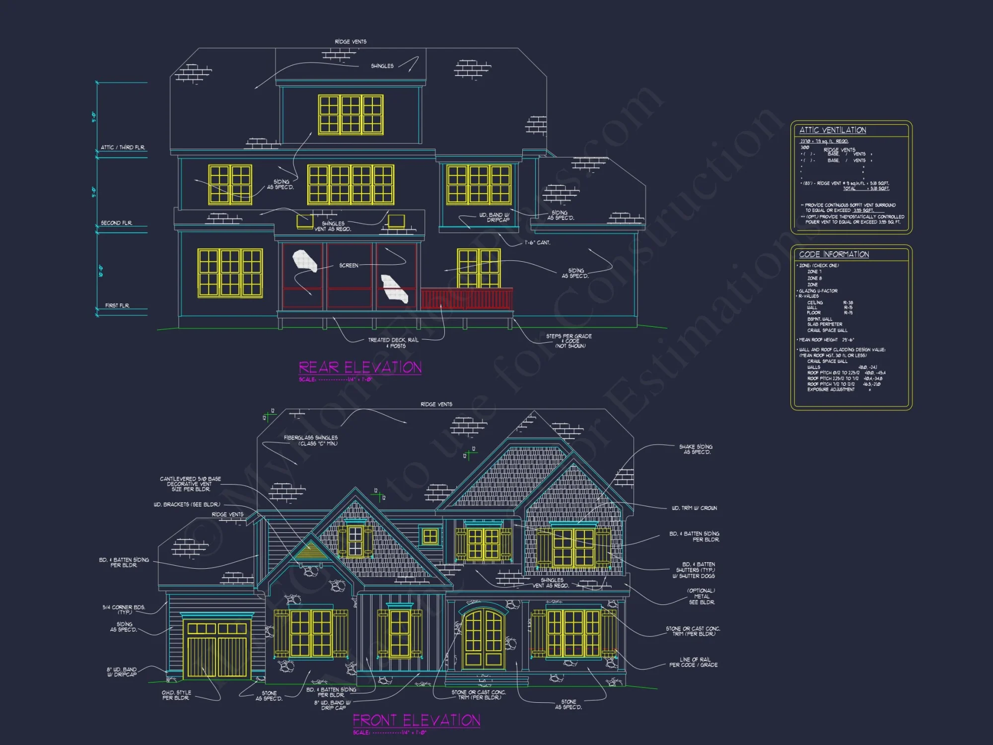 Custom house Floor Plan Blueprint with 3 Floors and 5 Bedrooms