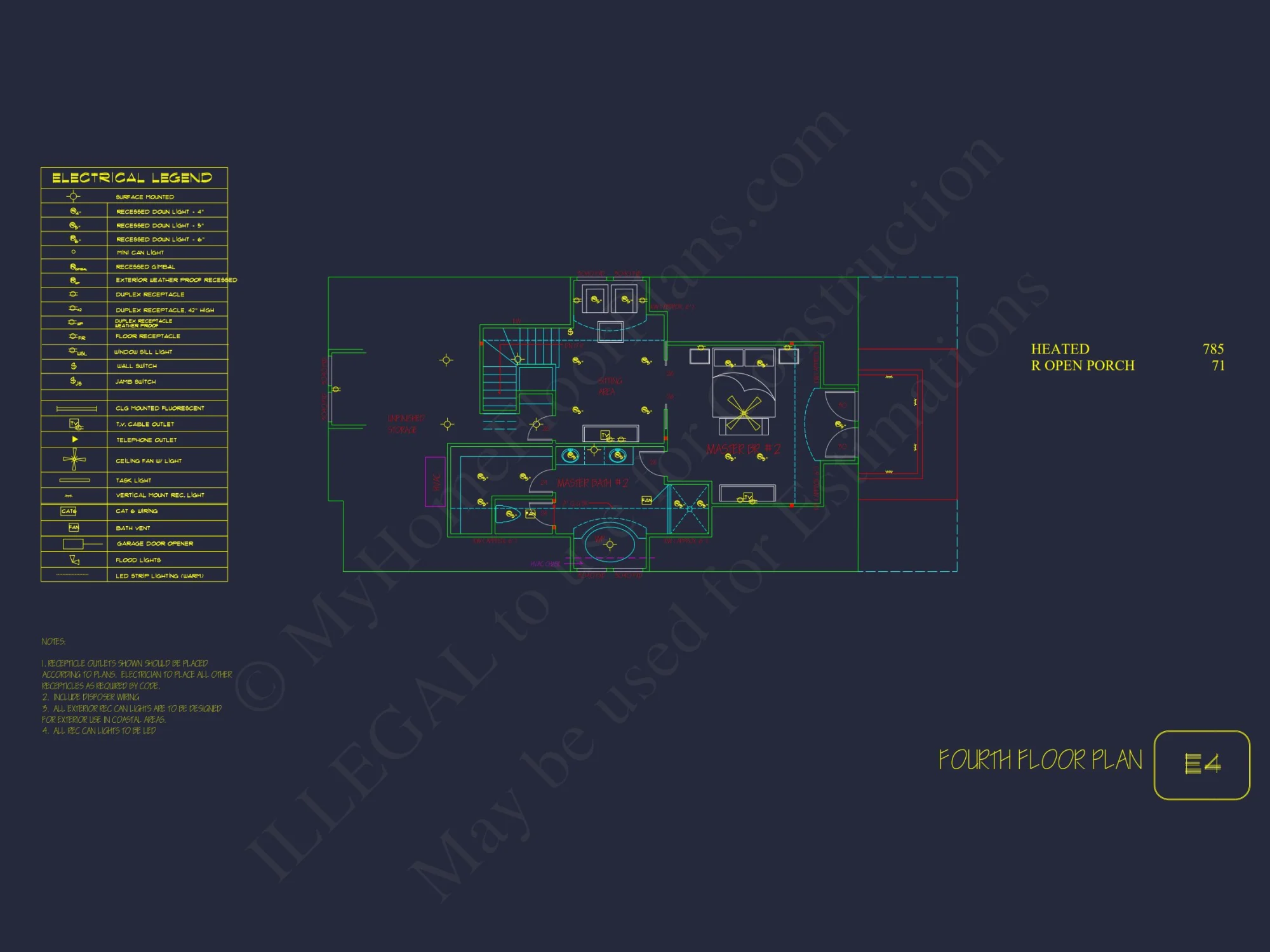 Modern Beach house Plan with 4-Story CAD Designs & Features