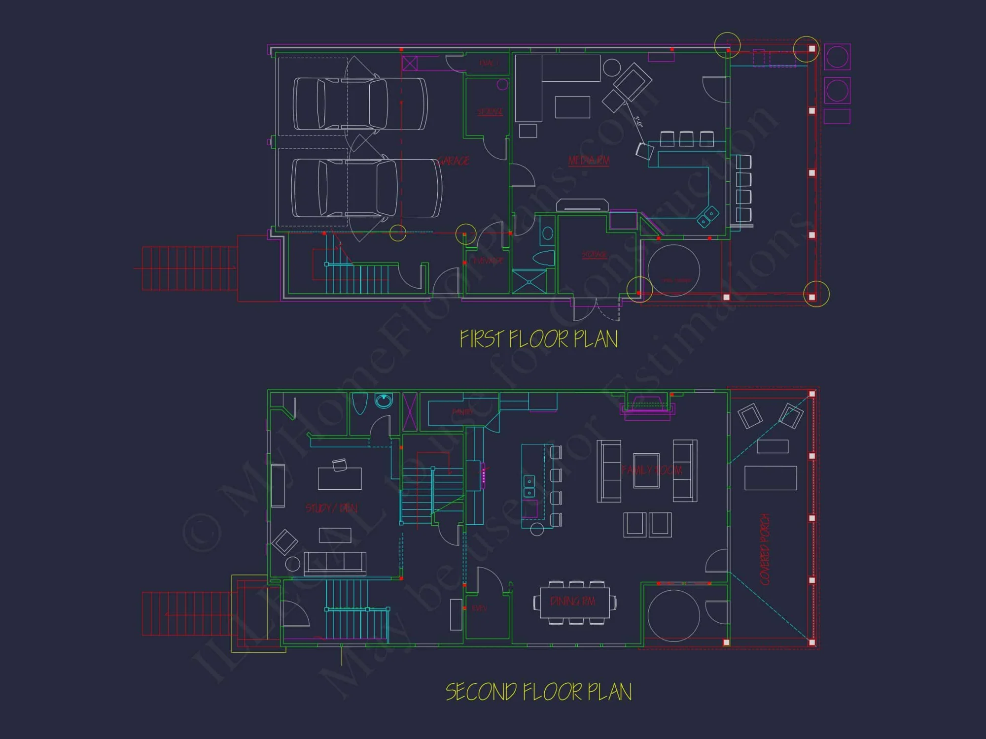 Modern Beach house Plan with 4-Story CAD Designs & Features