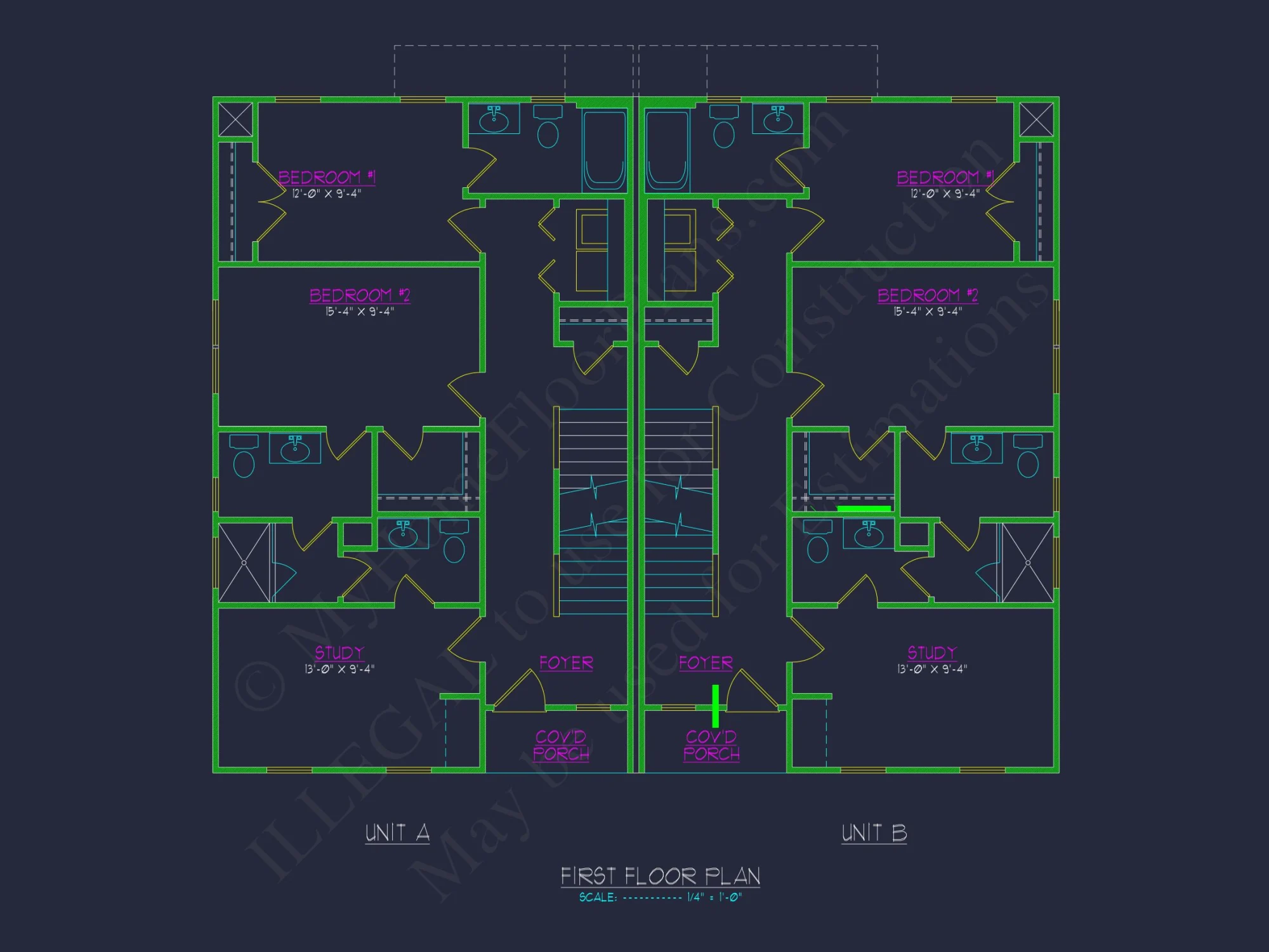 Efficient Duplex house Plan with CAD Design & Floor Blueprint