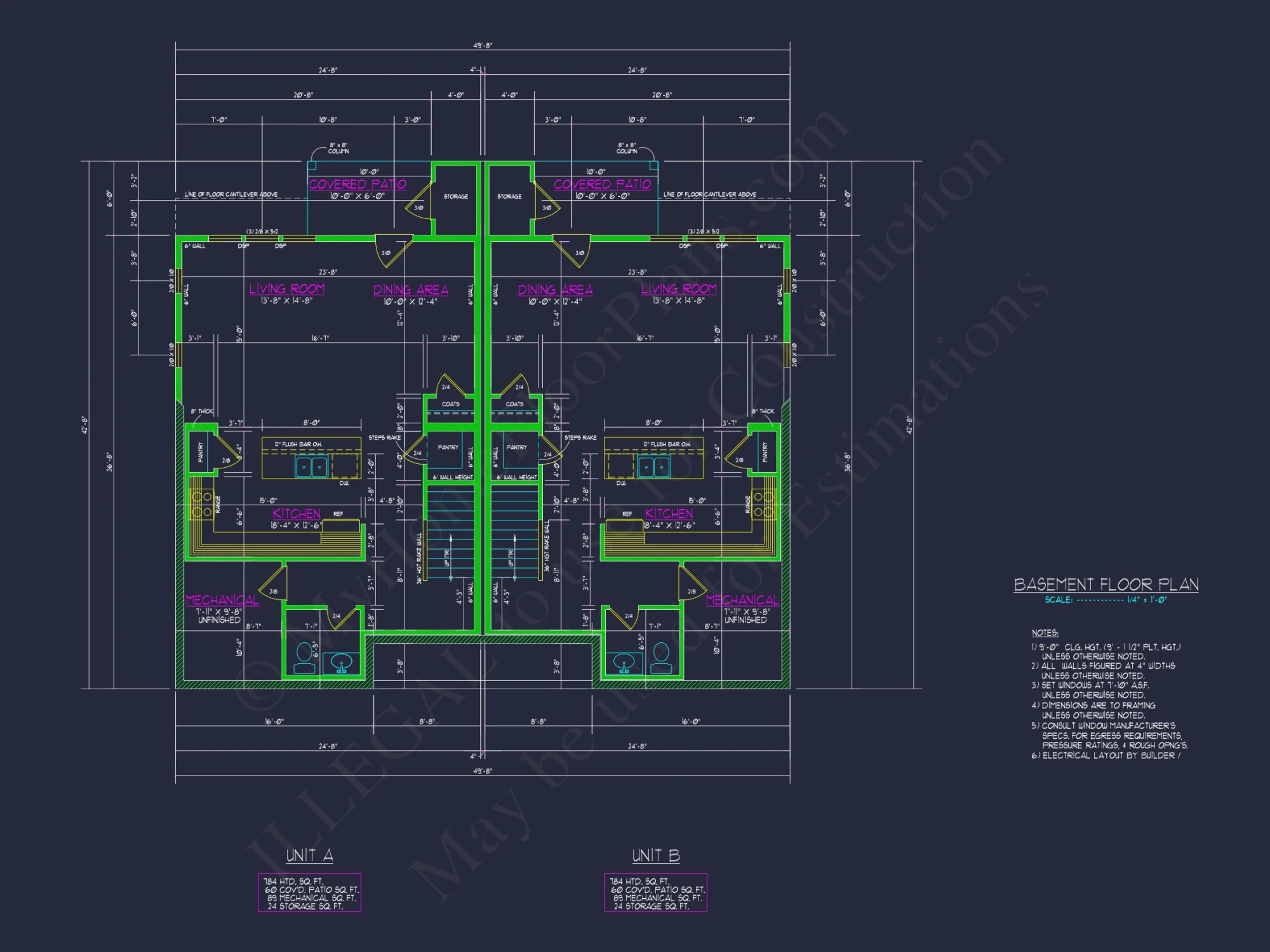 Efficient Duplex house Plan with CAD Design & Floor Blueprint