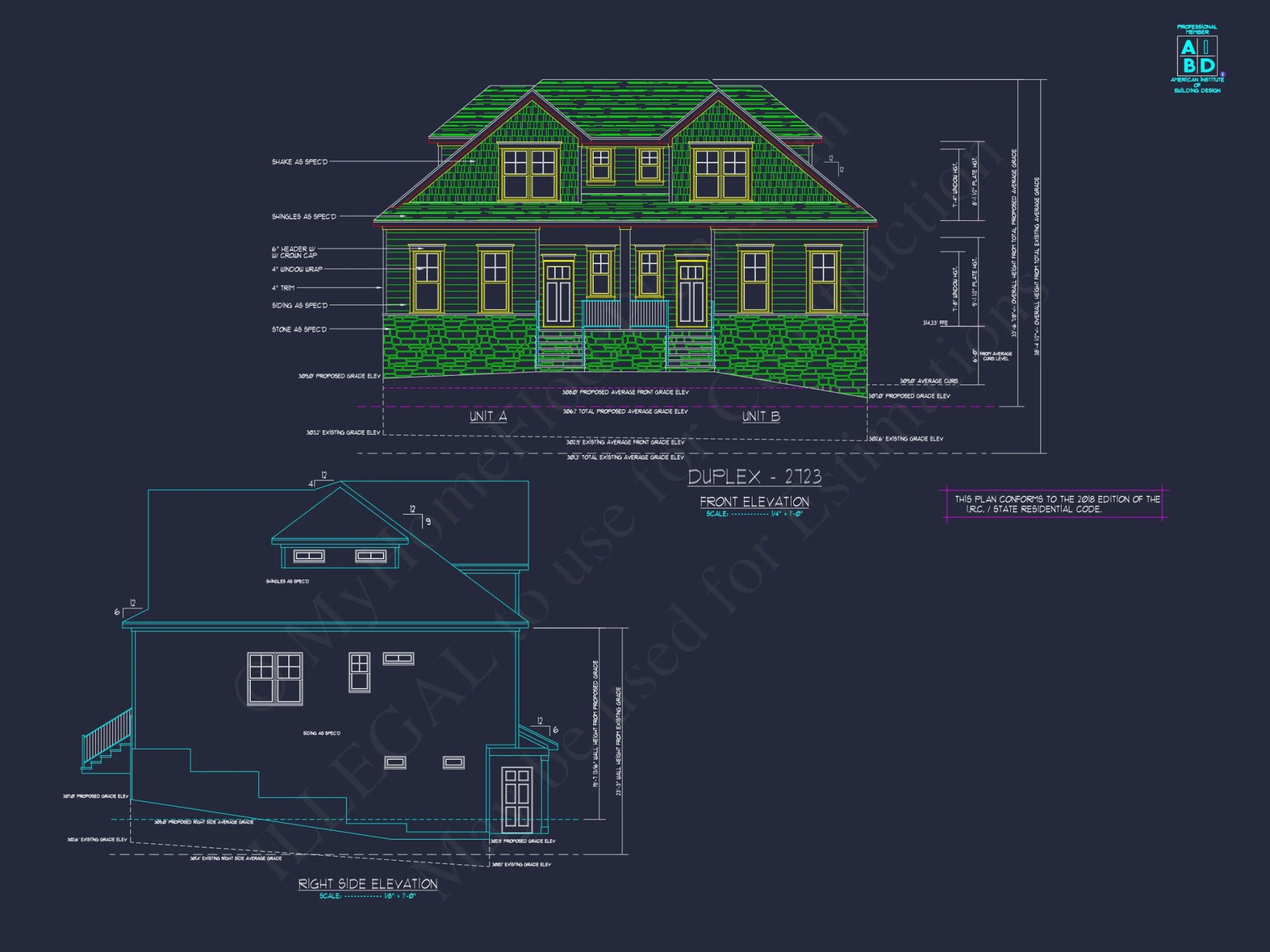 Efficient Duplex house Plan with CAD Design & Floor Blueprint