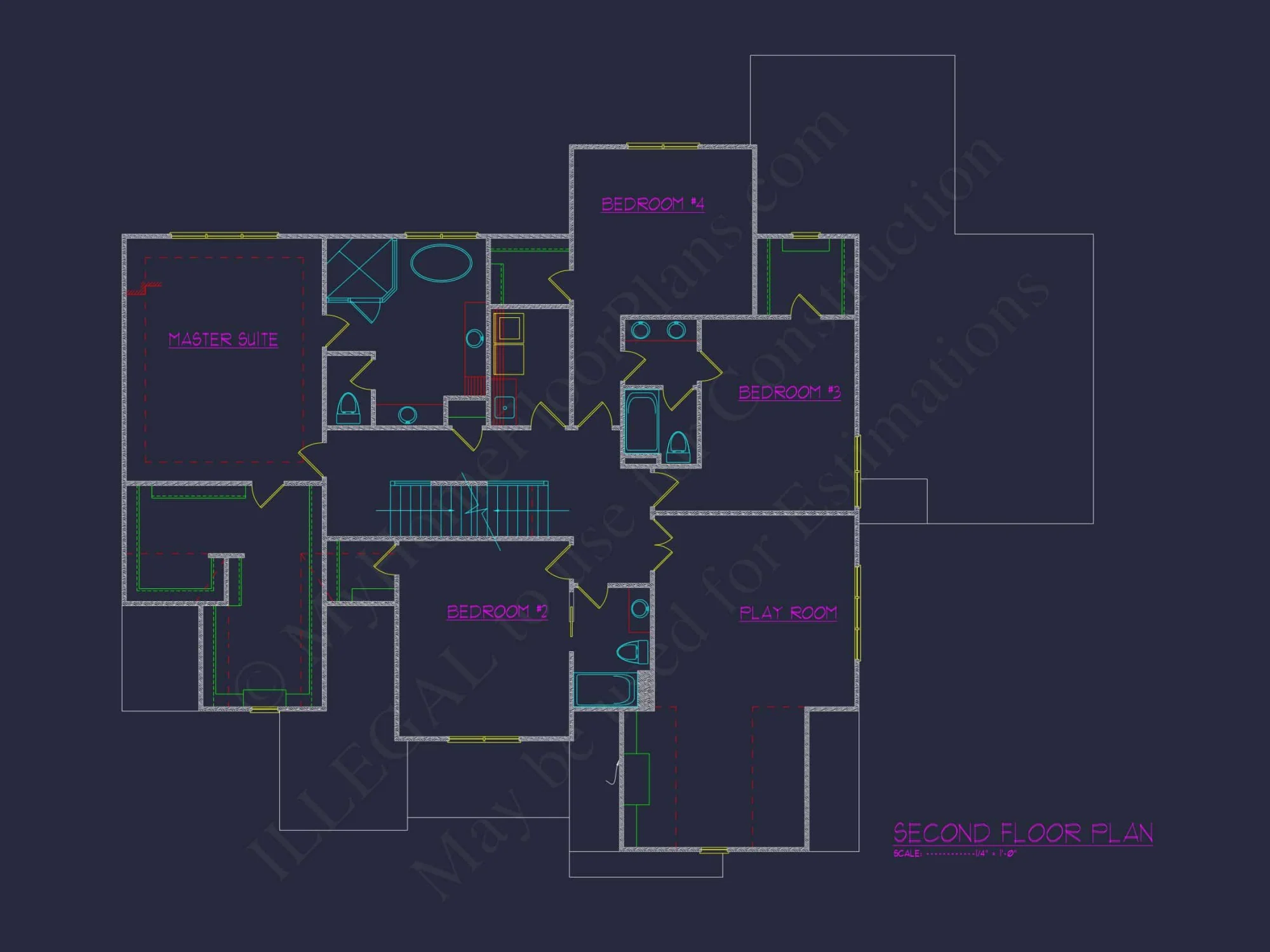Elegant house Plan with 5 Beds, 5 Baths & Architectural CAD Designs