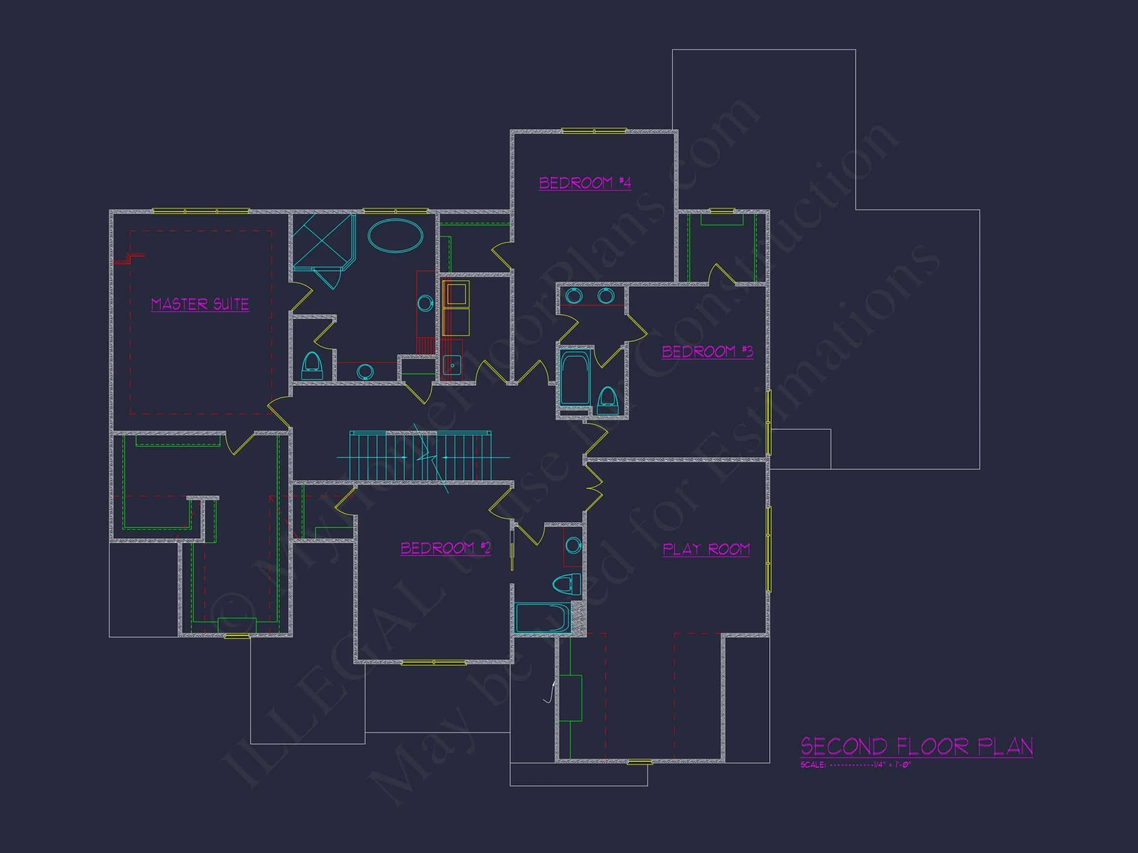 18-1048 HOUSE PLAN - Elegant House Plan with 5 Beds, 5 Baths & Architectural CAD Designs 41 Elegant house Plan with 5 Beds, 5 Baths & Architectural CAD Designs