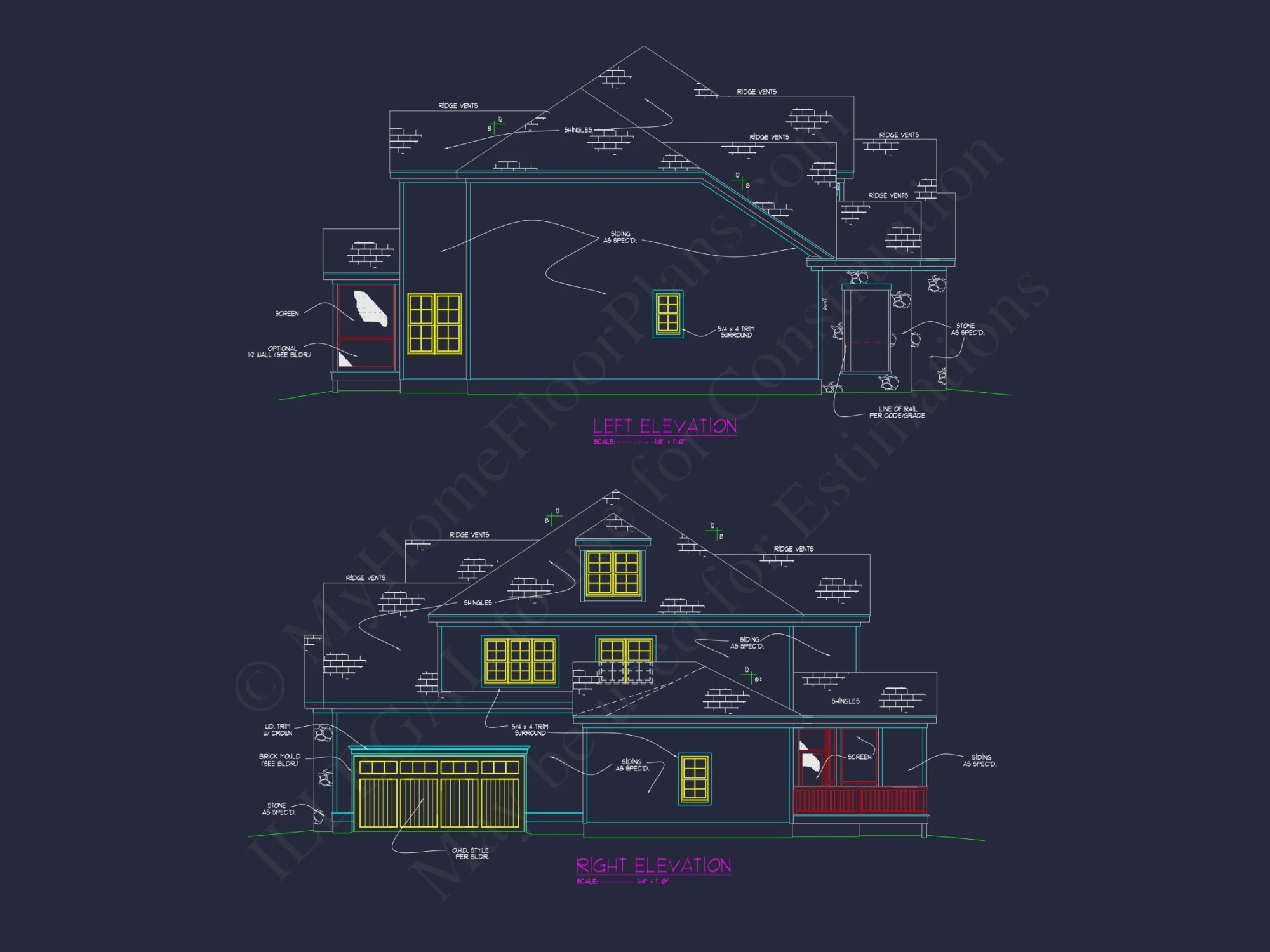 Elegant house Plan with 5 Beds, 5 Baths & Architectural CAD Designs