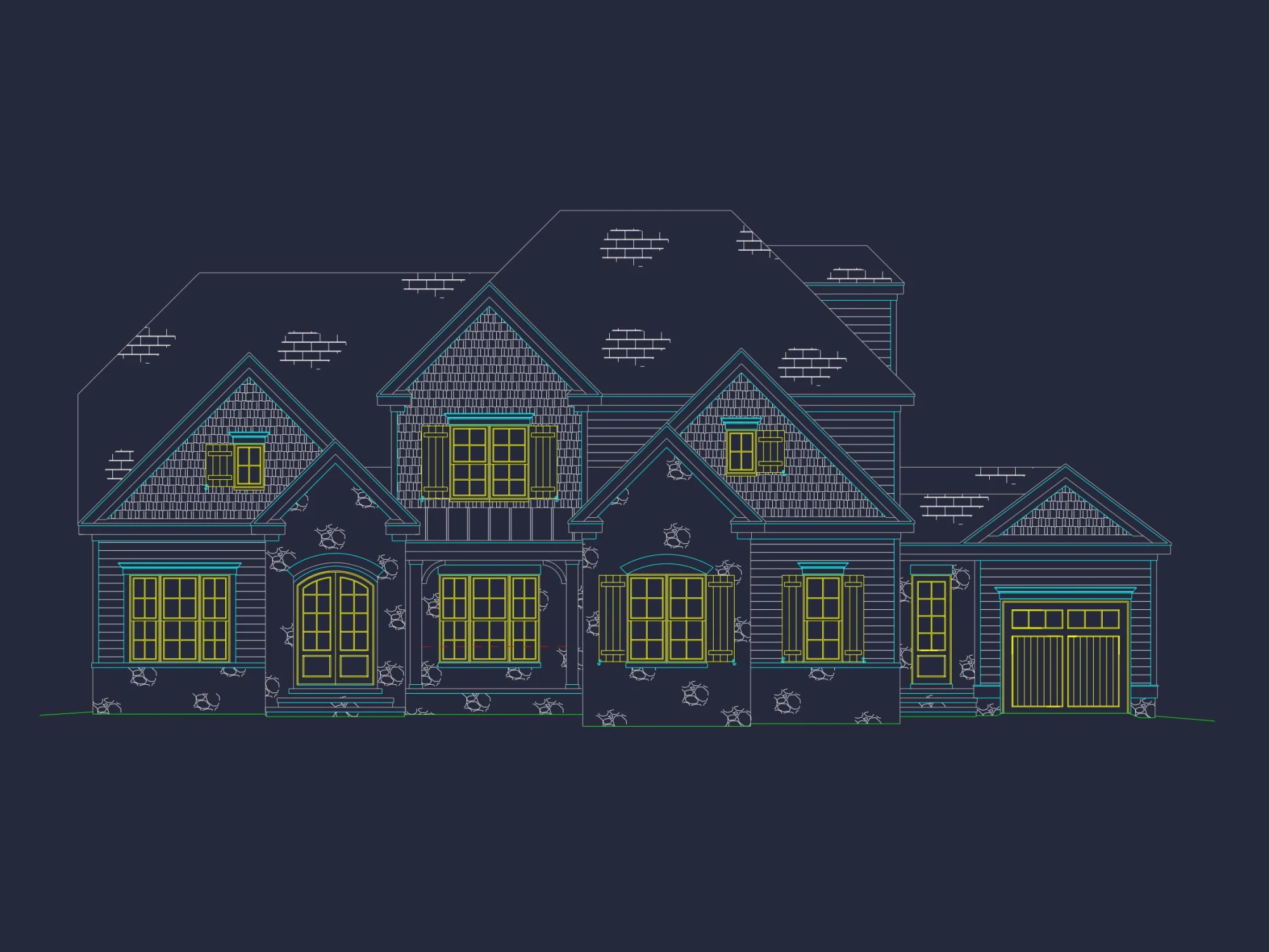 Elegant house Plan with 5 Beds, 5 Baths & Architectural CAD Designs