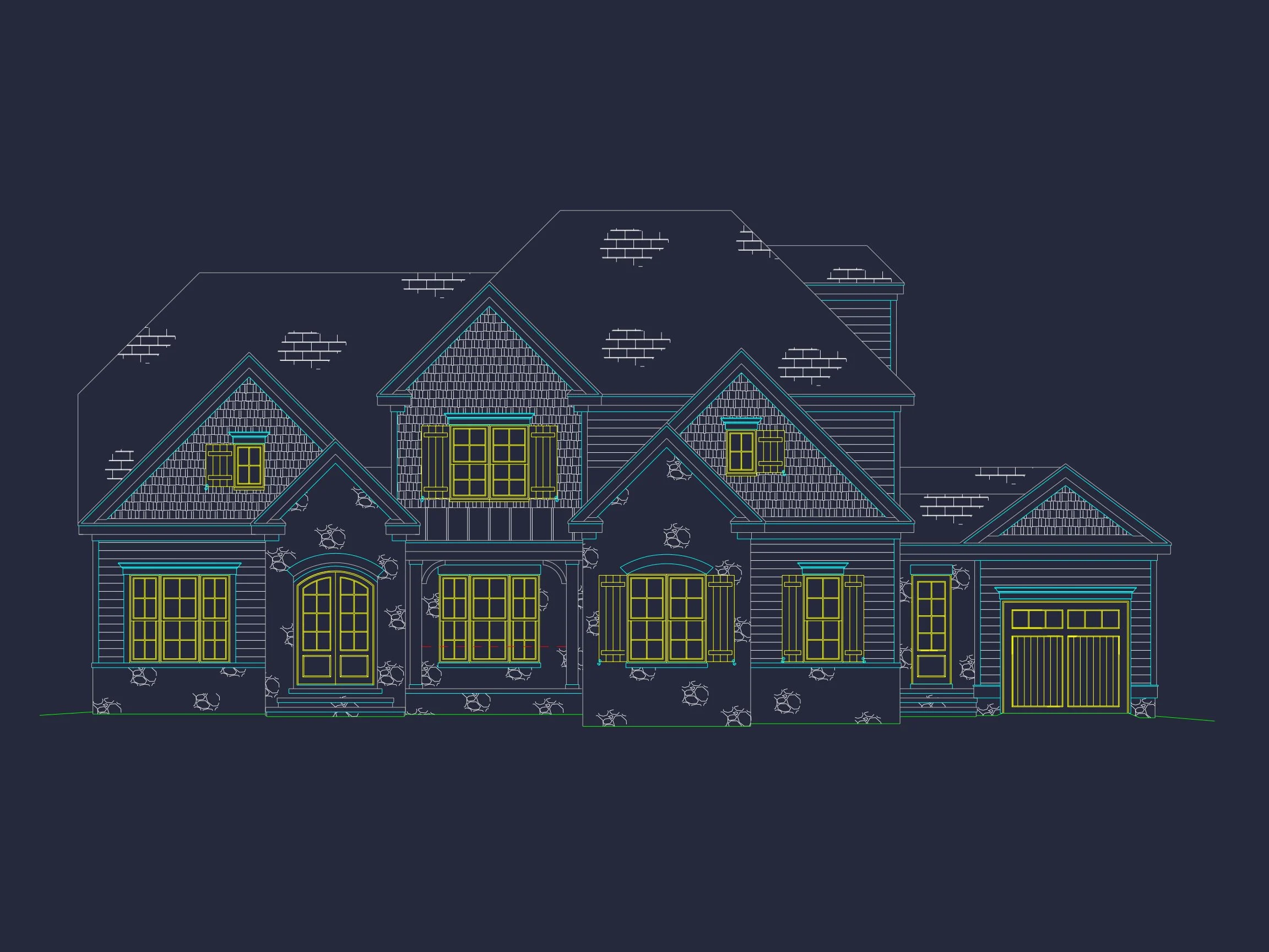 18-1048 HOUSE PLAN - Elegant House Plan with 5 Beds, 5 Baths & Architectural CAD Designs 37 Elegant house Plan with 5 Beds, 5 Baths & Architectural CAD Designs