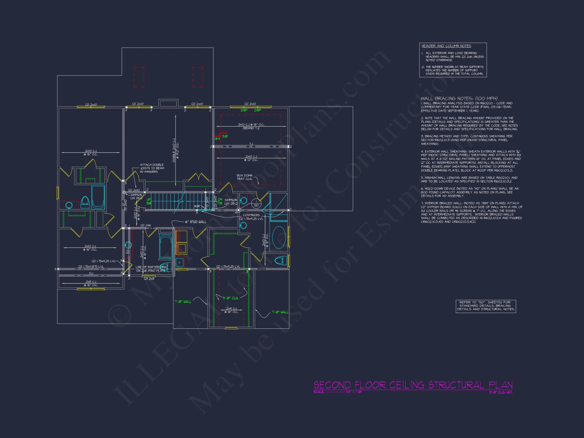 3-Story house Plan with 5 Bedrooms, CAD Blueprints & Designs
