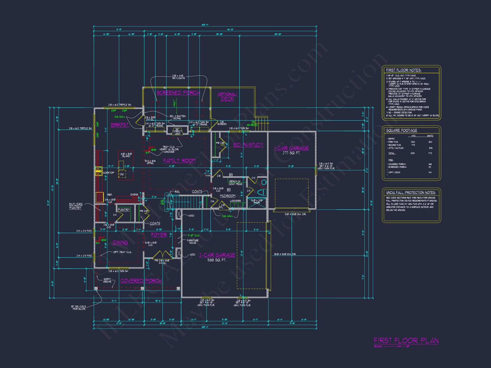 3-Story house Plan with 5 Bedrooms, CAD Blueprints & Designs