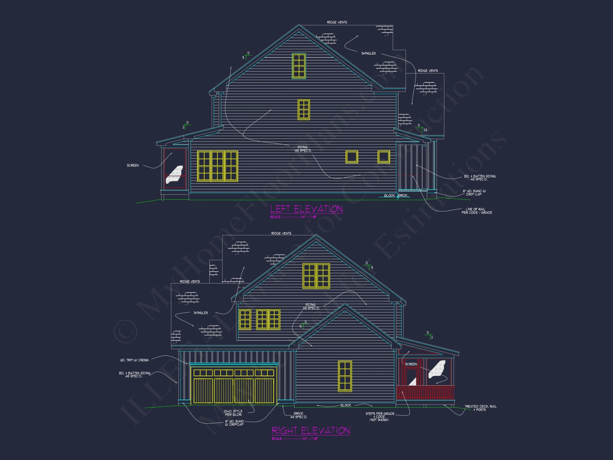 3-Story house Plan with 5 Bedrooms, CAD Blueprints & Designs