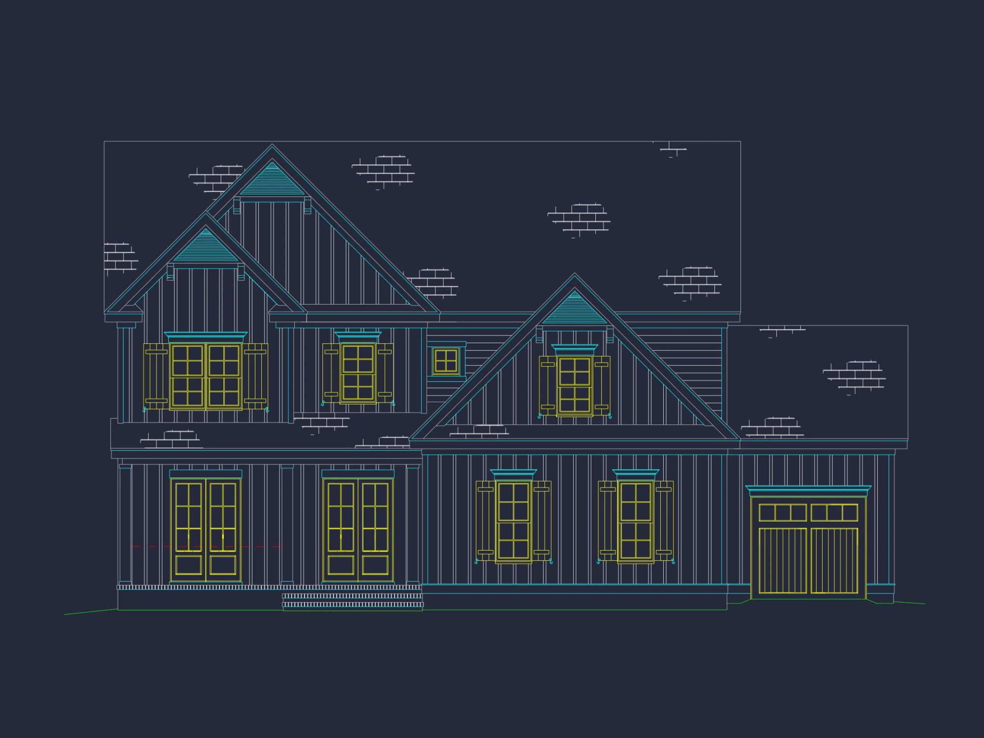 3-Story house Plan with 5 Bedrooms, CAD Blueprints & Designs