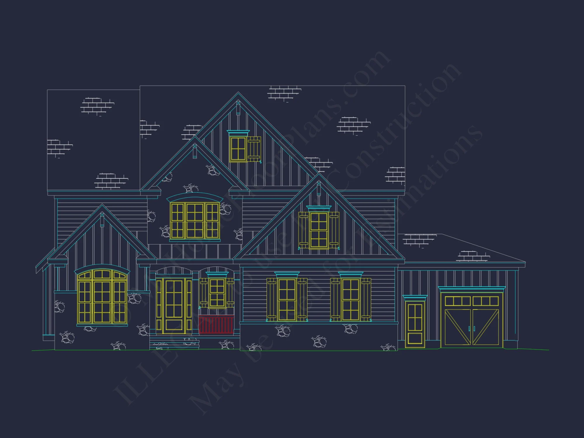 Elegant house Floor Plan with Spacious Designs and CAD Blueprints