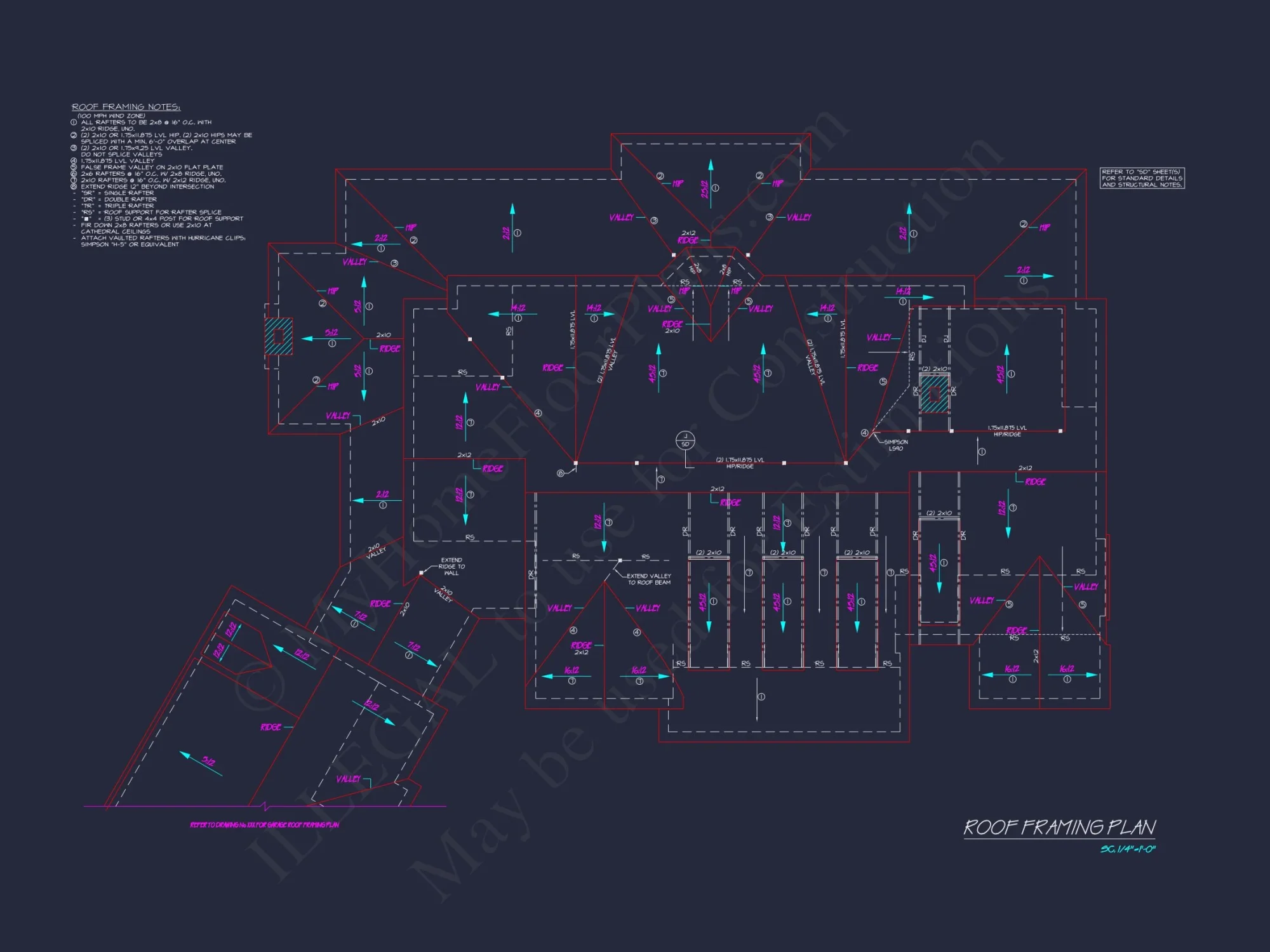 Customizable house Plan with 7 Bedrooms and Unique Garage Design