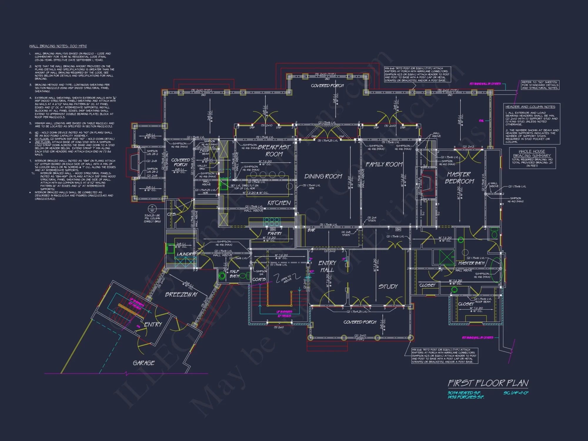 Customizable house Plan with 7 Bedrooms and Unique Garage Design