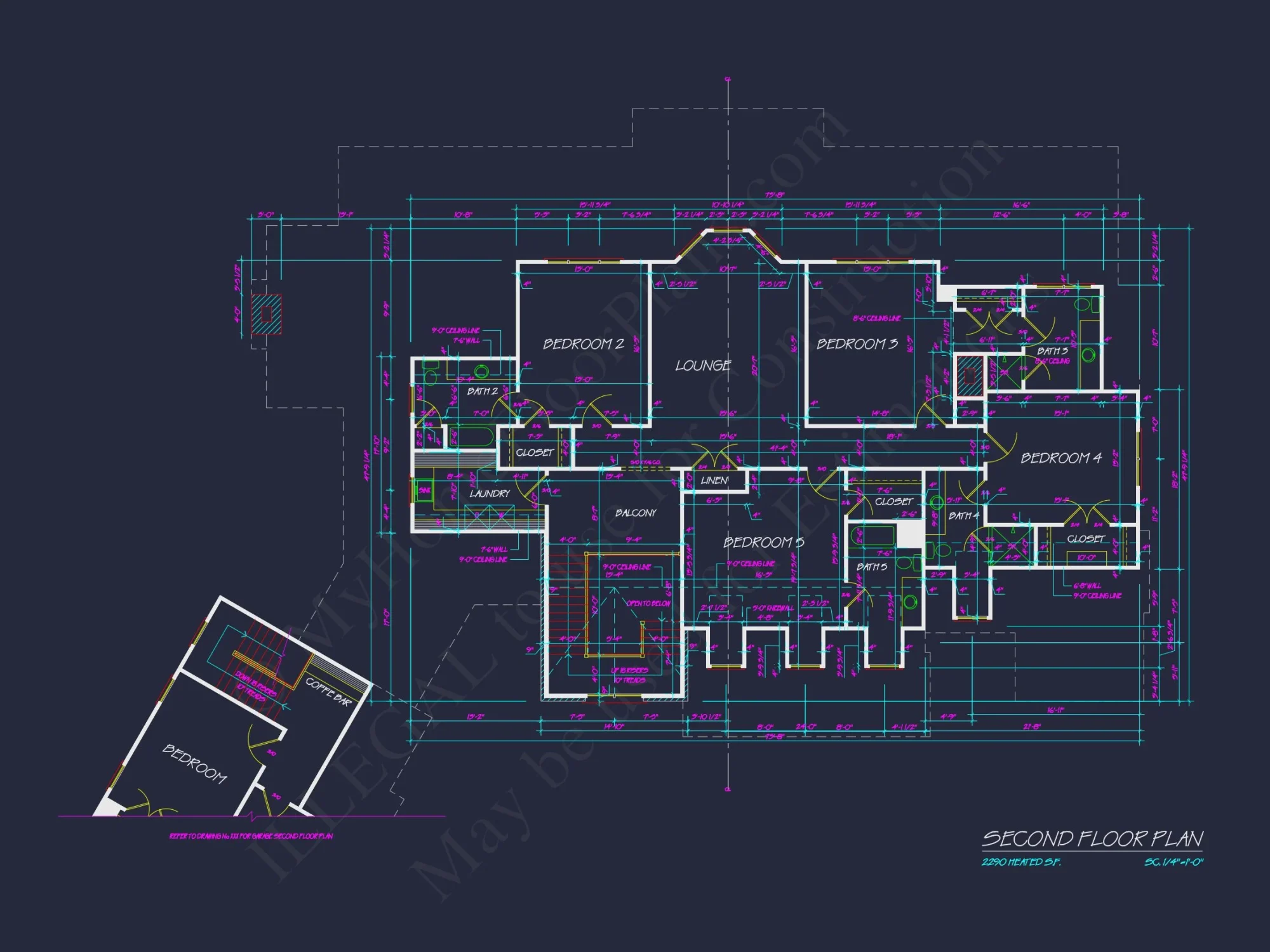 Customizable house Plan with 7 Bedrooms and Unique Garage Design