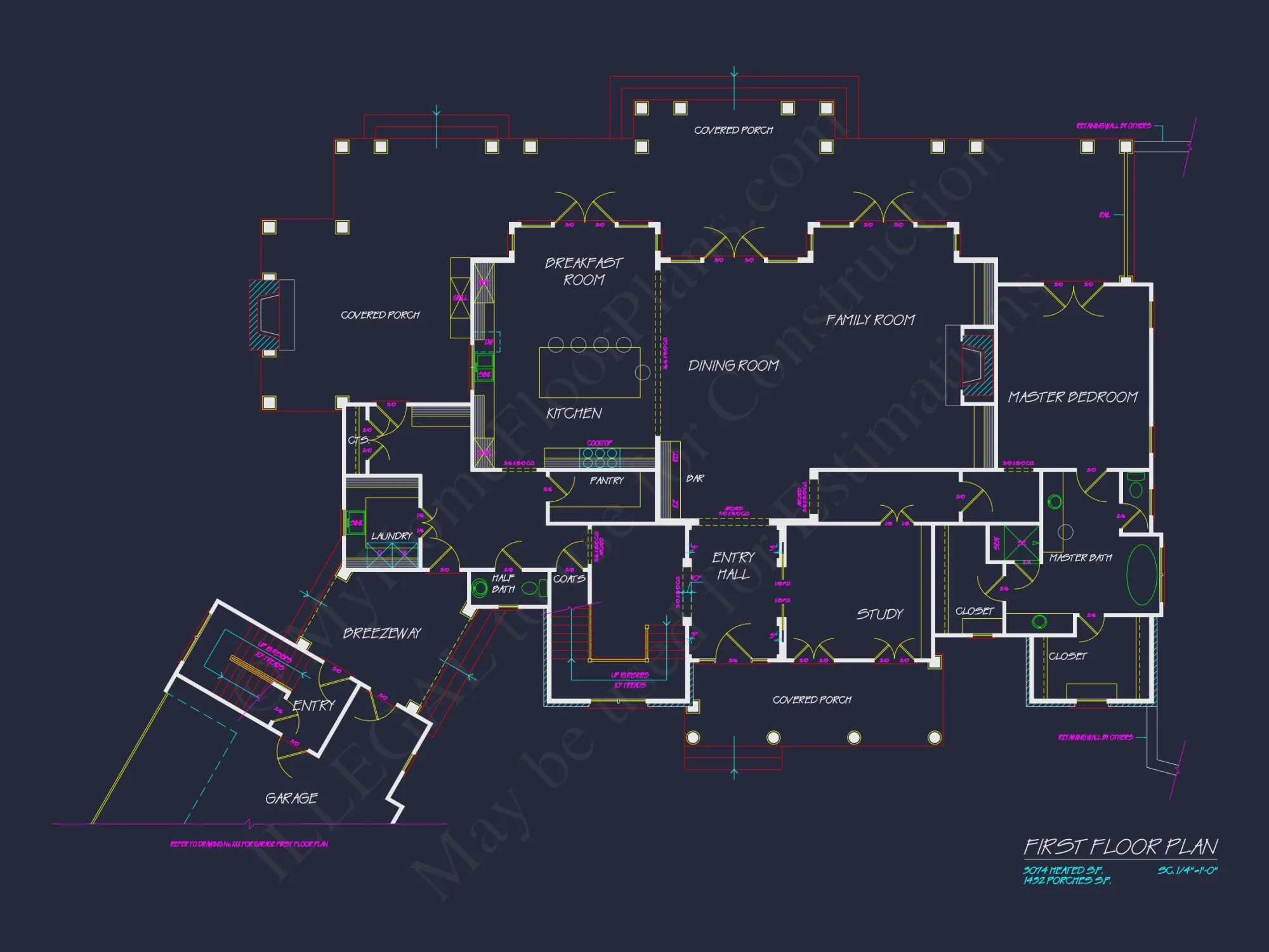 Customizable house Plan with 7 Bedrooms and Unique Garage Design
