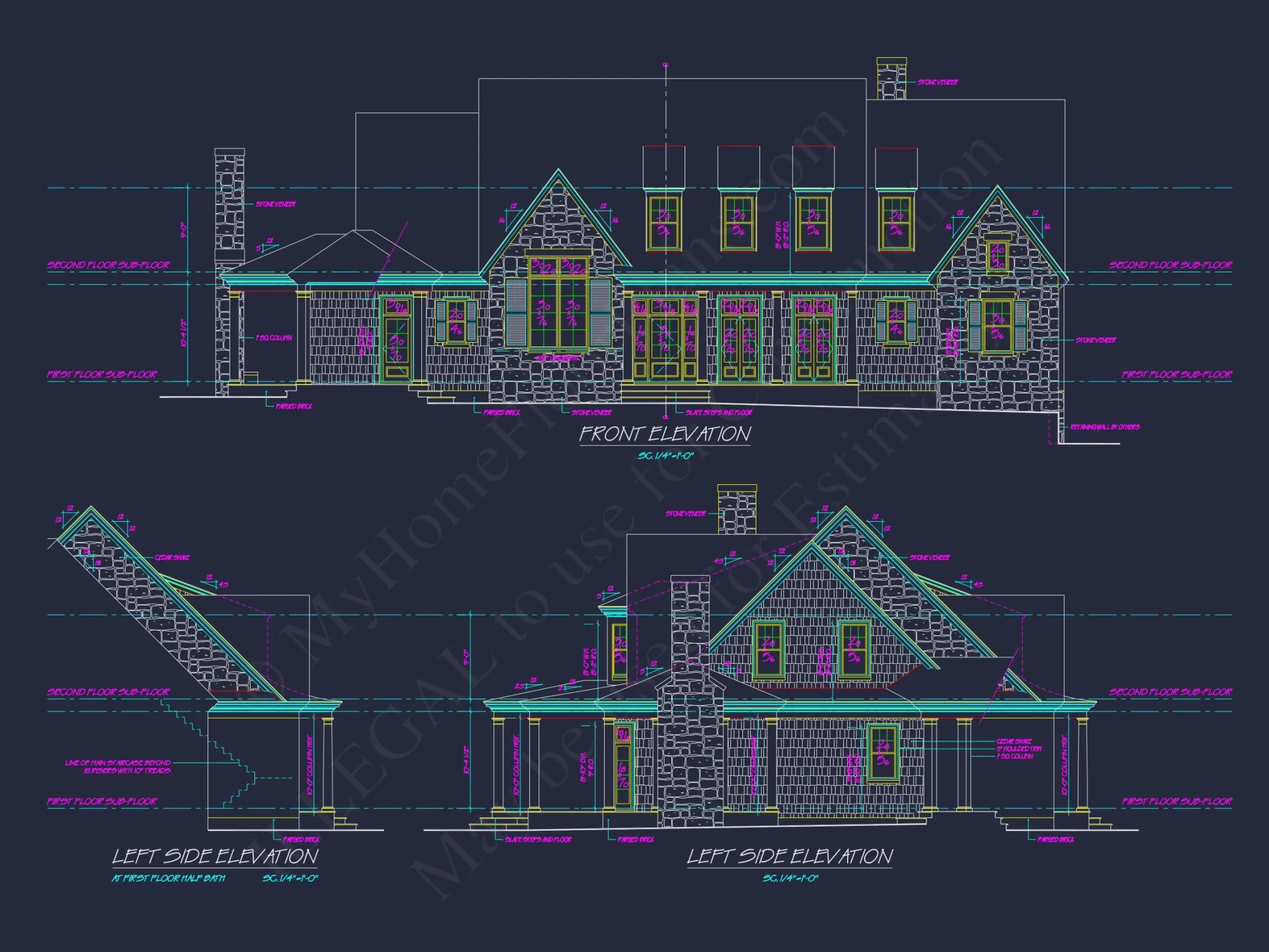 Customizable house Plan with 7 Bedrooms and Unique Garage Design