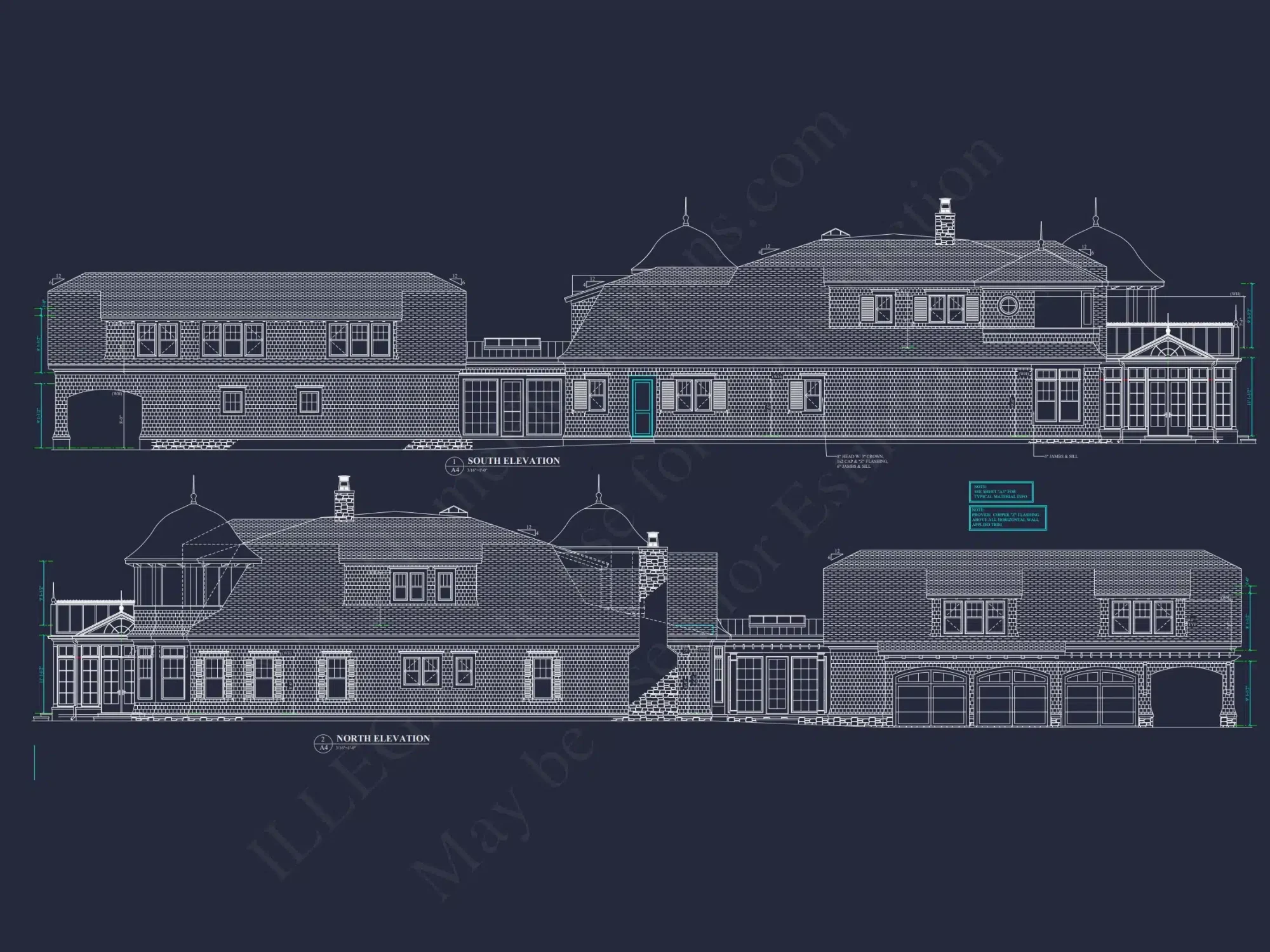 Elegant Two-Story house Plan with Detailed Architecture Design