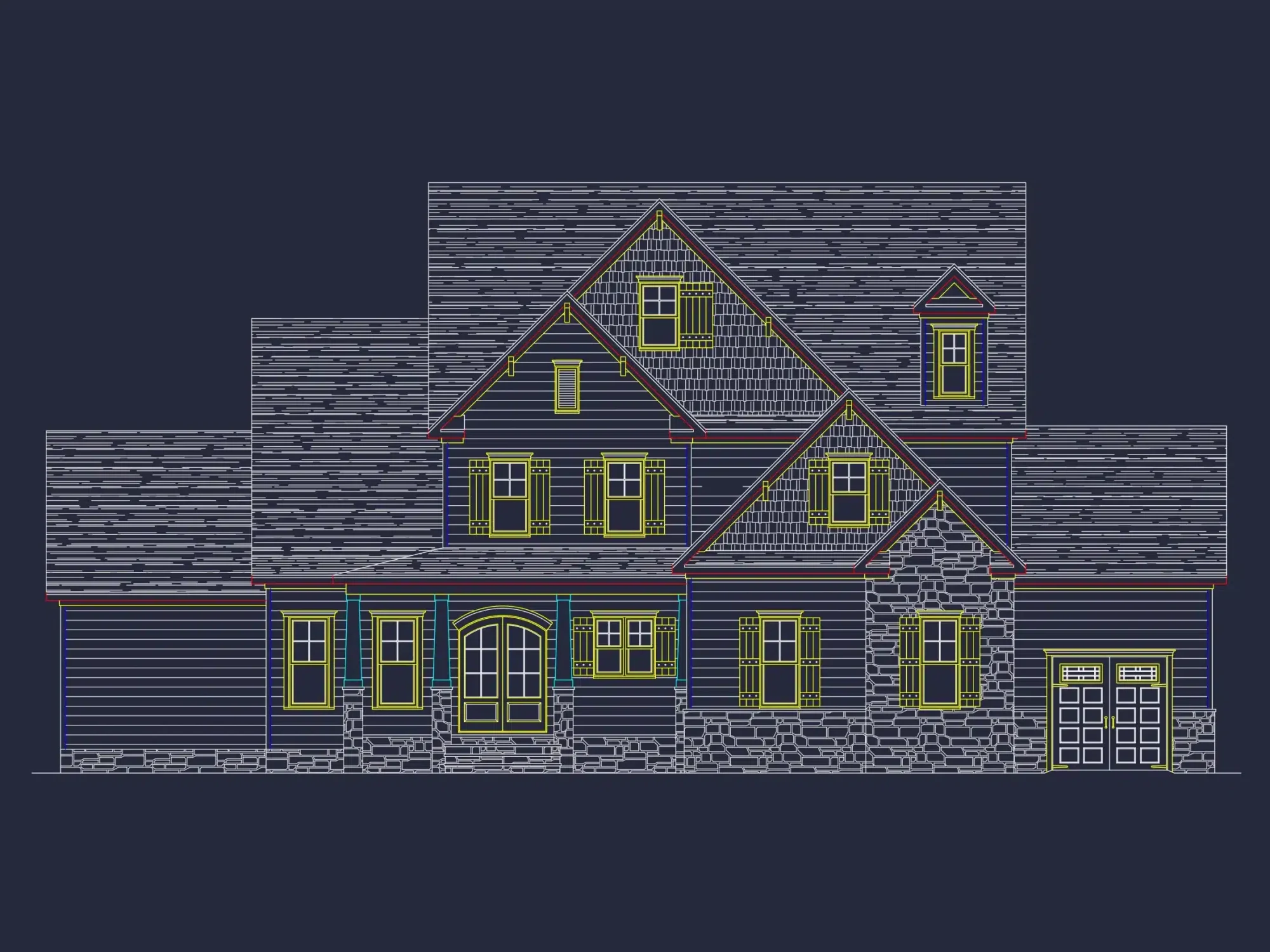 Stunning house Floor Plan with Blueprint & CAD Designs