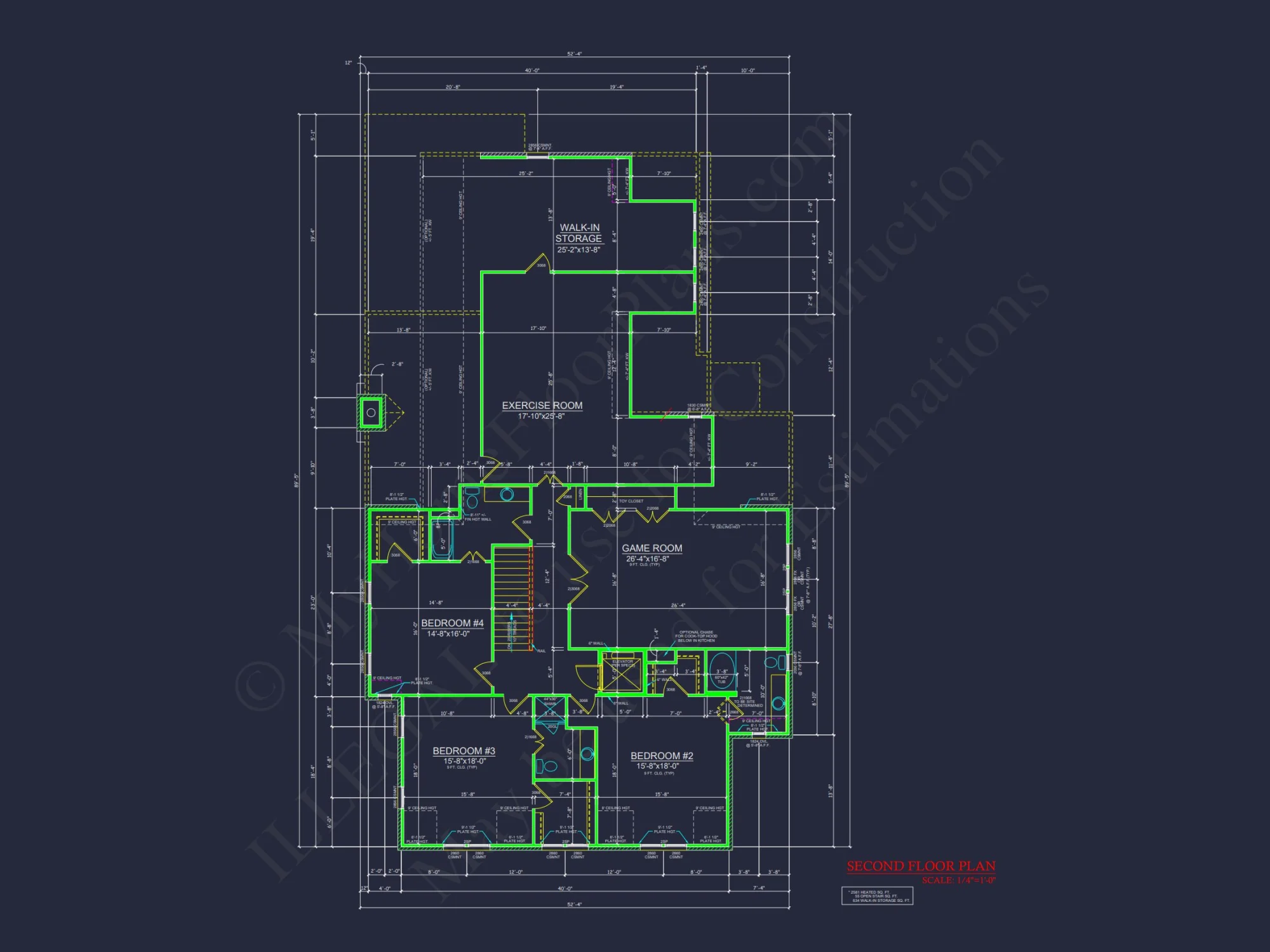 Spacious 2-Story house Plan with Detailed CAD Floor Designs