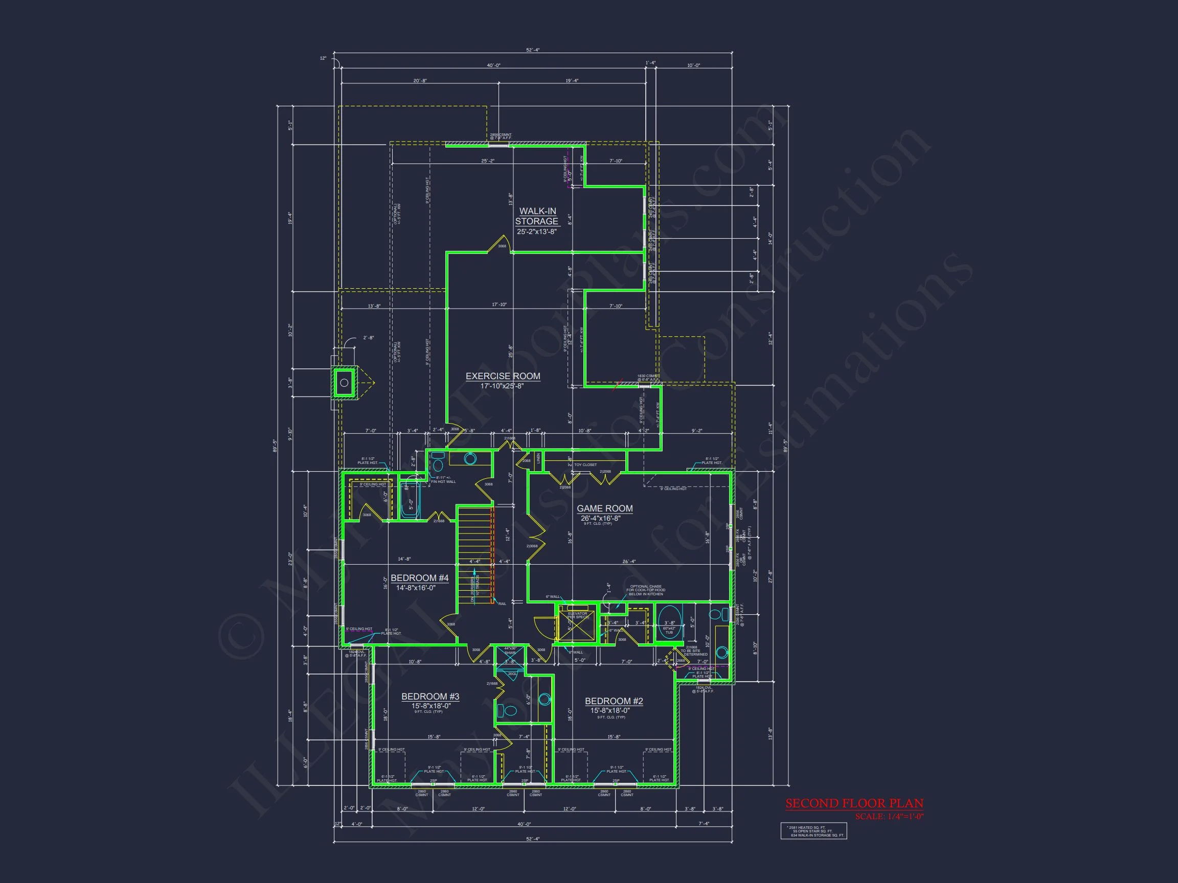 Spacious 2-Story house Plan with Detailed CAD Floor Designs