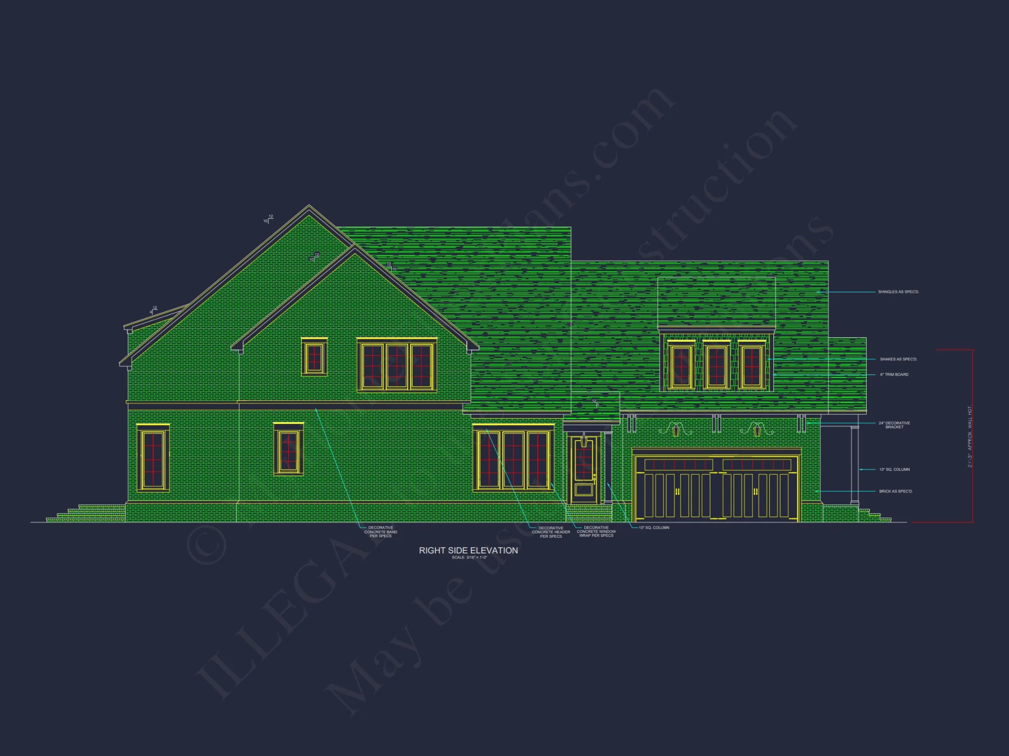 Spacious 2-Story house Plan with Detailed CAD Floor Designs