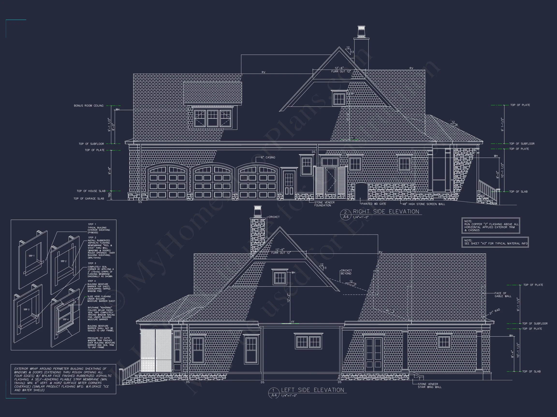 Elegant Shingle Style house Plan with 5 Beds and CAD Designs