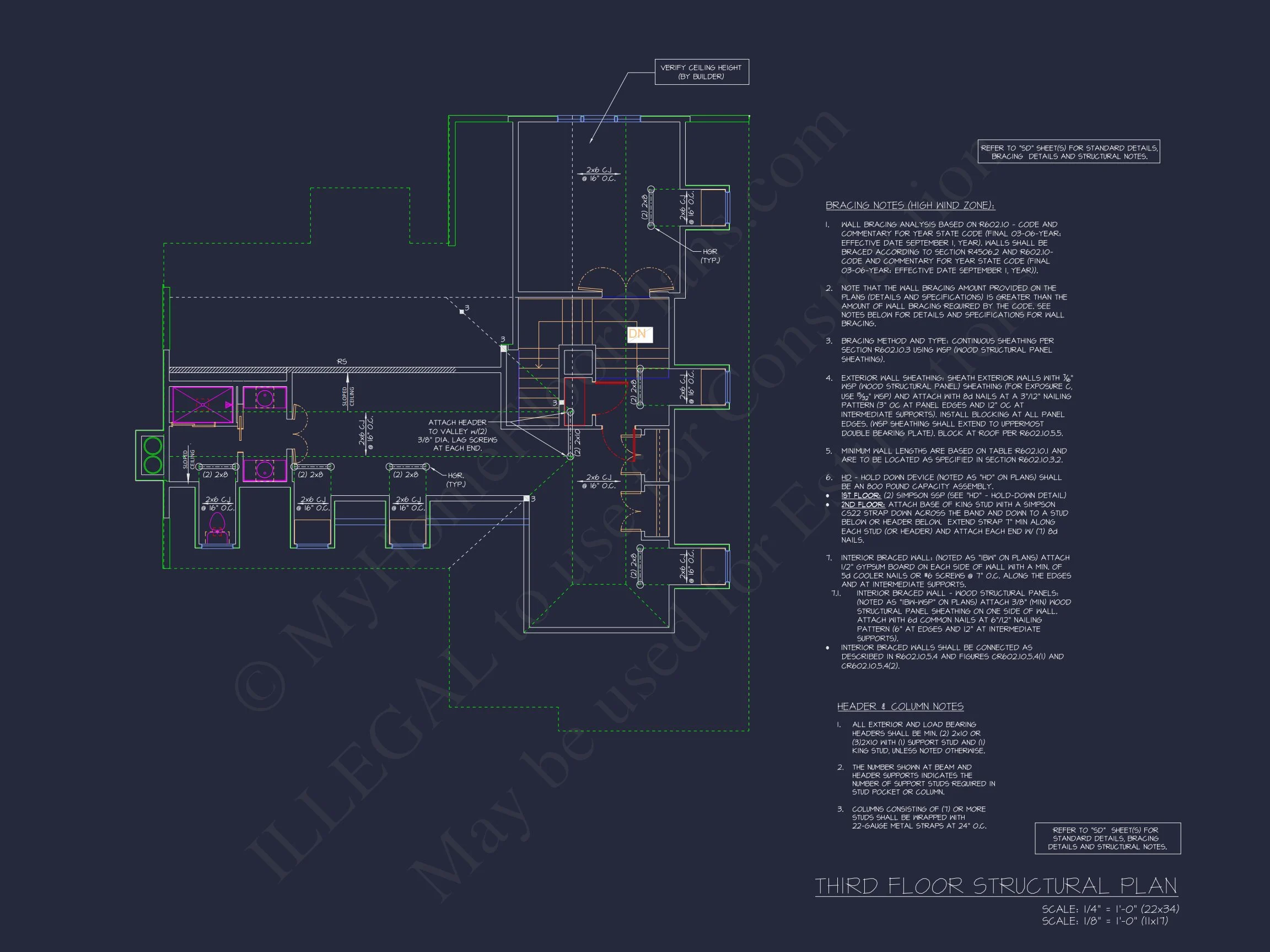 Colonial Revival house Plan with 5 Bedrooms and 2 Floors
