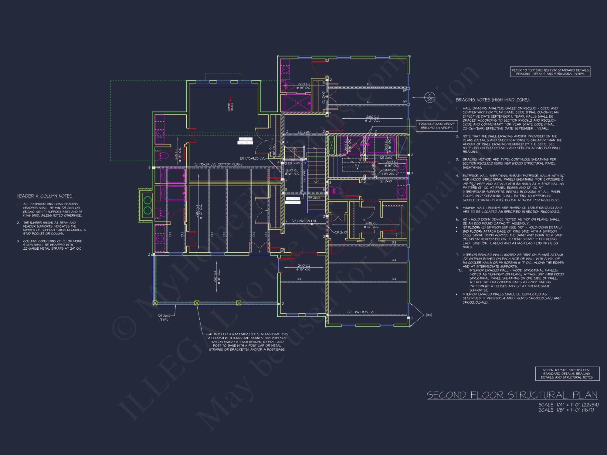 Colonial Revival house Plan with 5 Bedrooms and 2 Floors