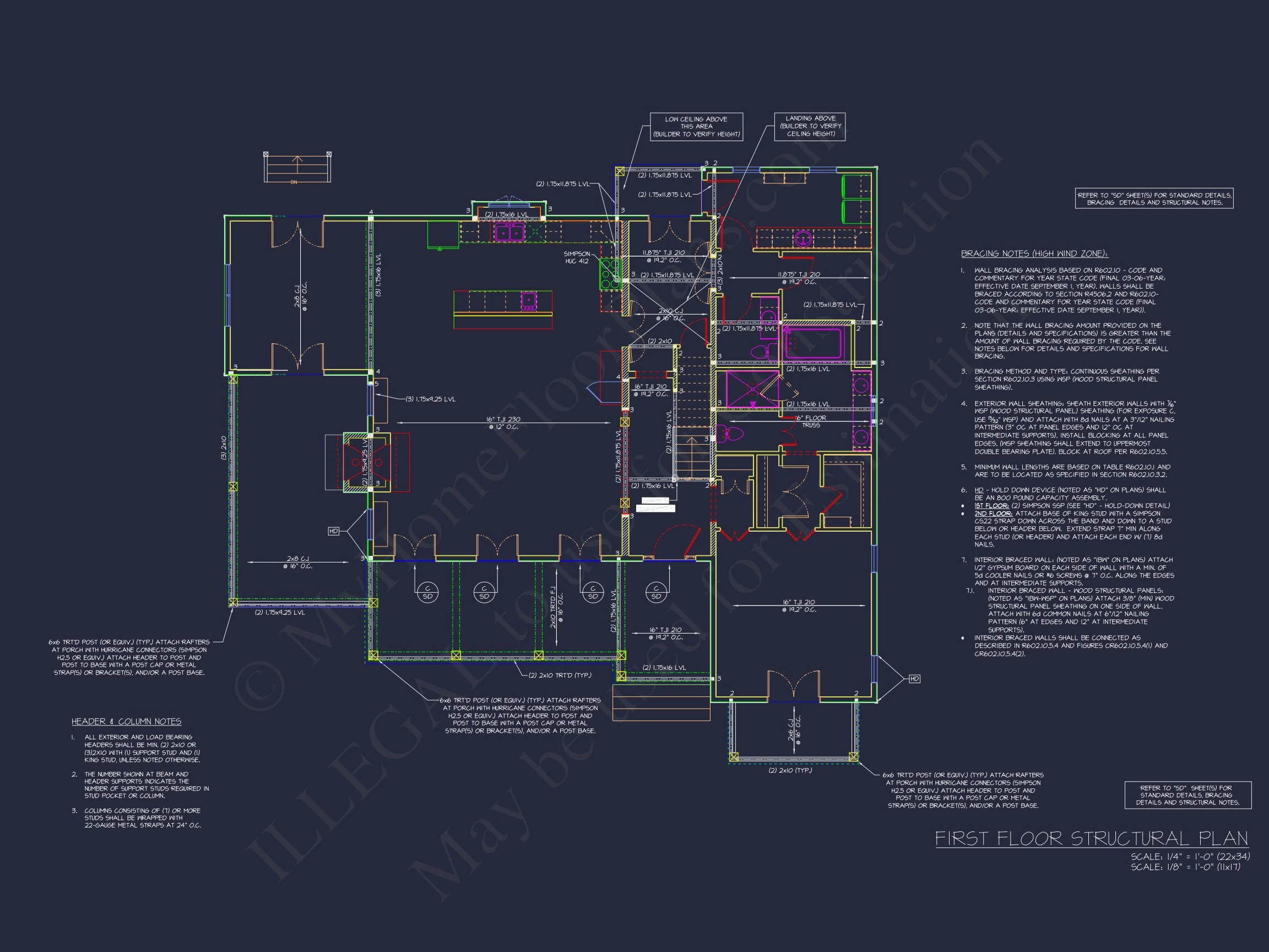 Colonial Revival house Plan with 5 Bedrooms and 2 Floors