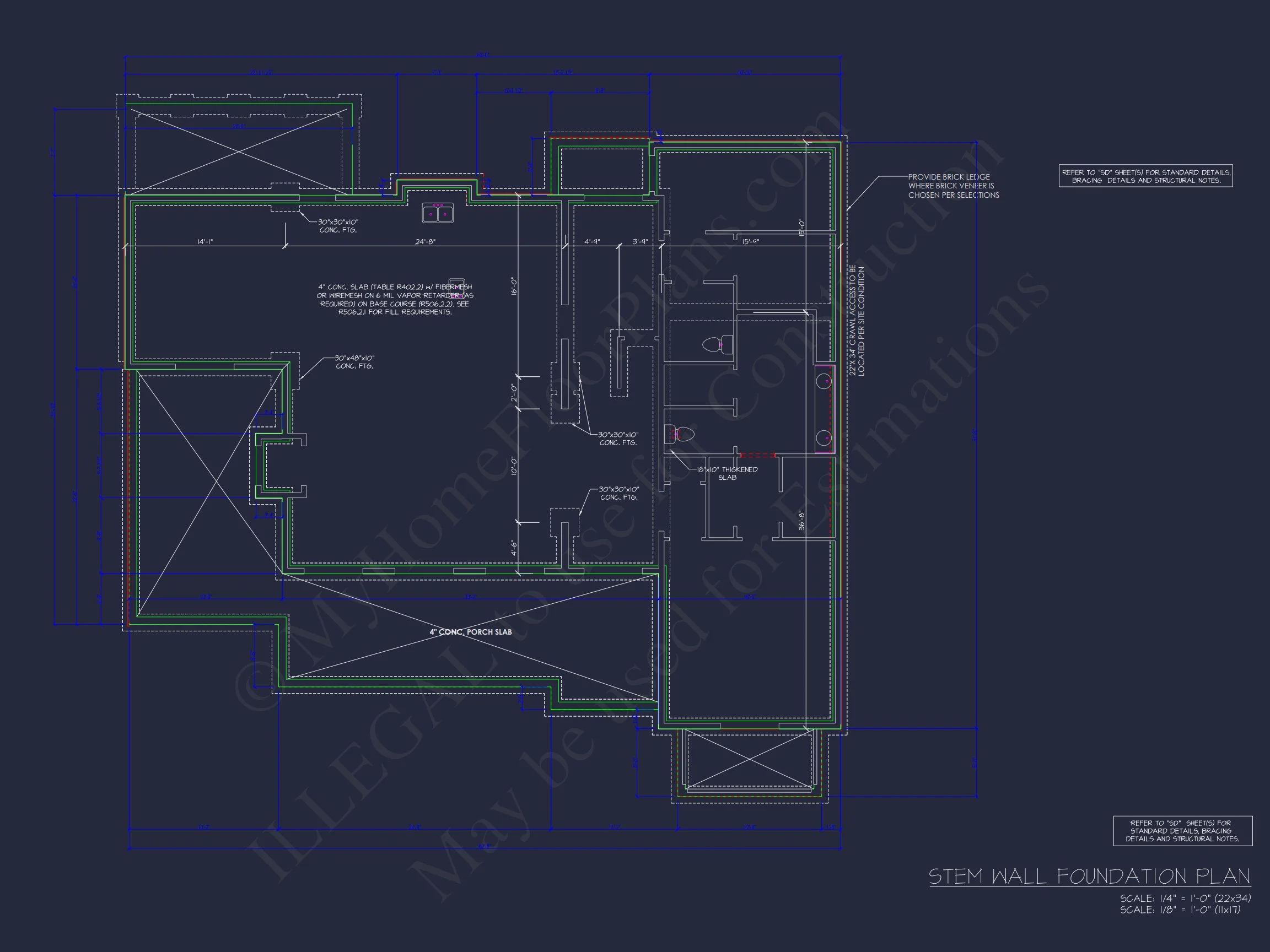 Colonial Revival house Plan with 5 Bedrooms and 2 Floors