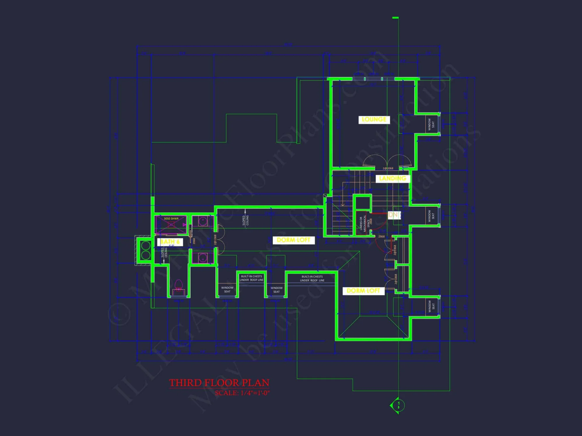 Colonial Revival house Plan with 5 Bedrooms and 2 Floors