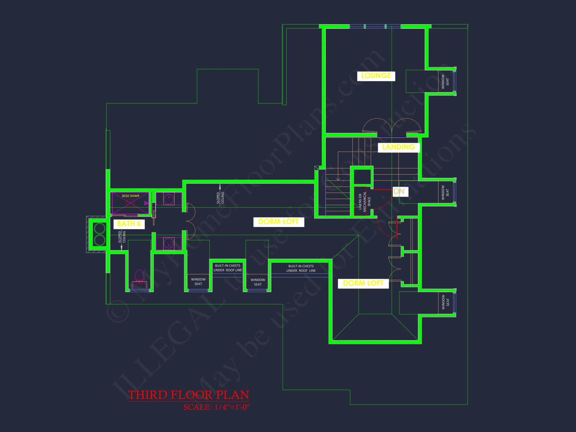 Colonial Revival house Plan with 5 Bedrooms and 2 Floors