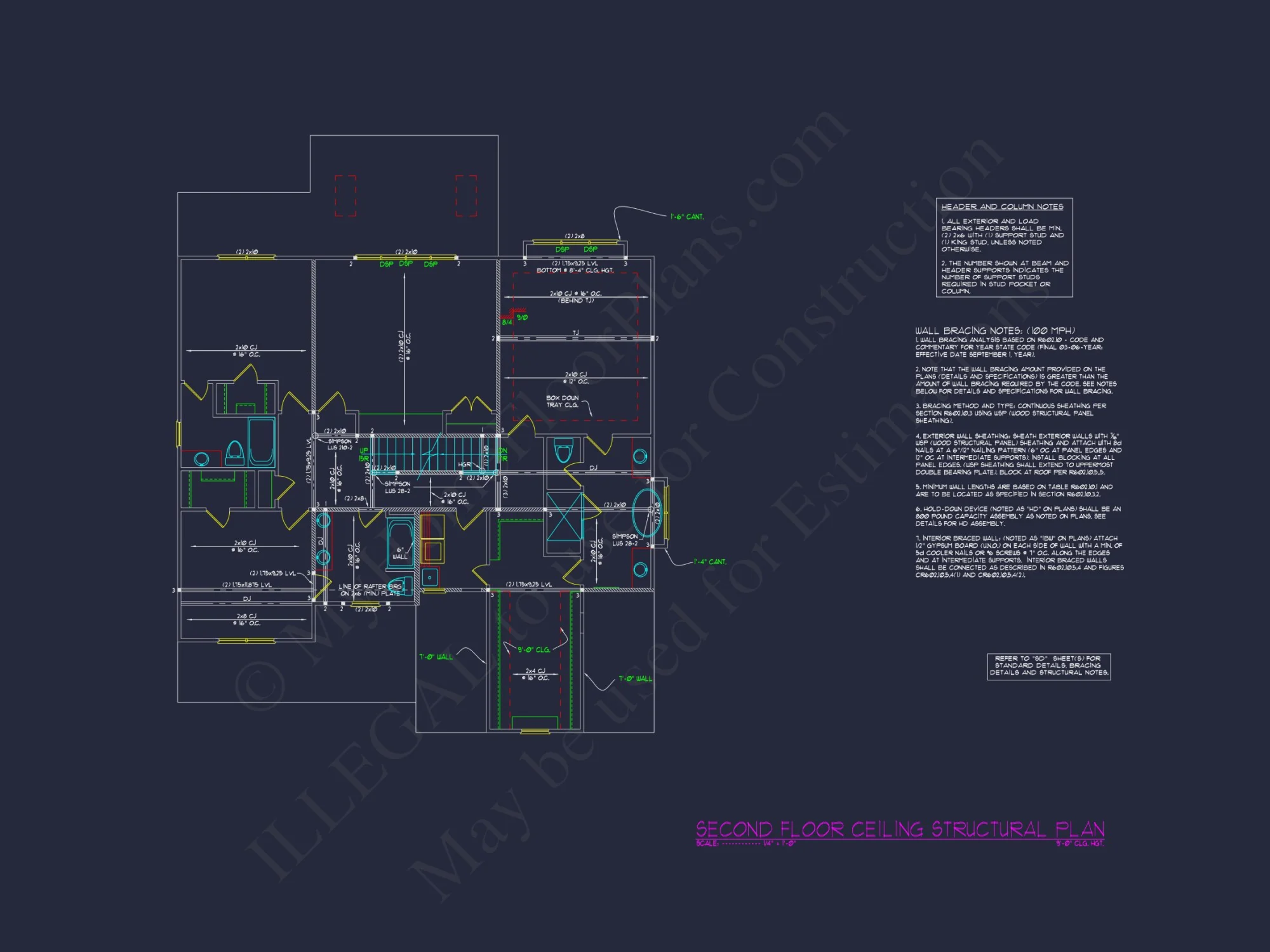 Beautiful 2-Story house Floor Plan with 5 Bedrooms and CAD Designs