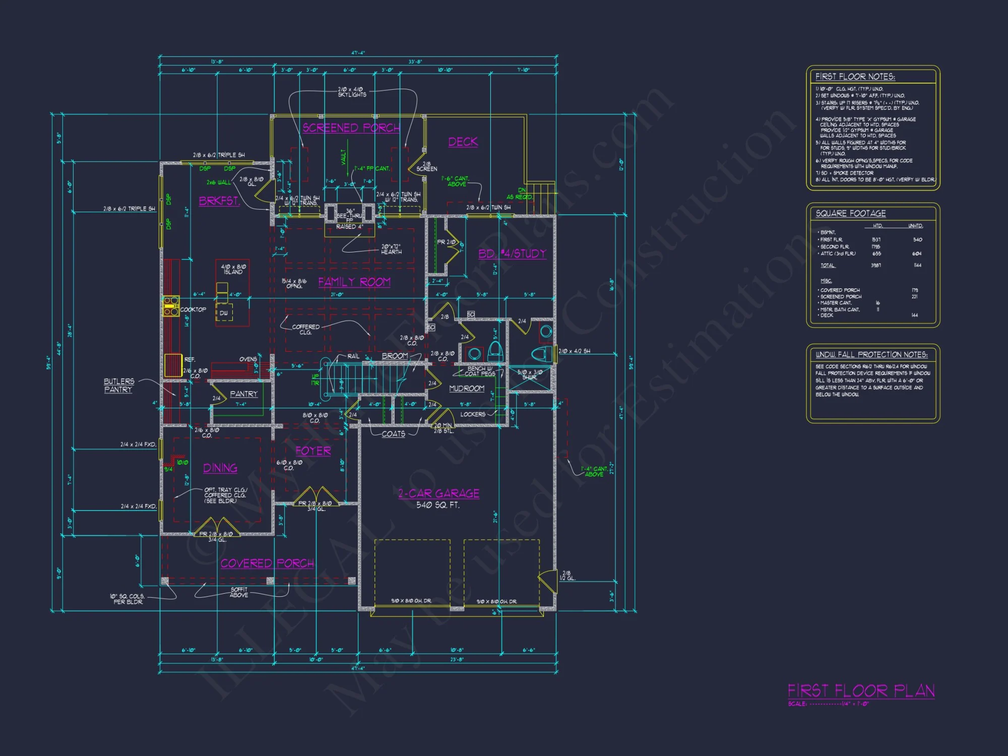 Beautiful 2-Story house Floor Plan with 5 Bedrooms and CAD Designs