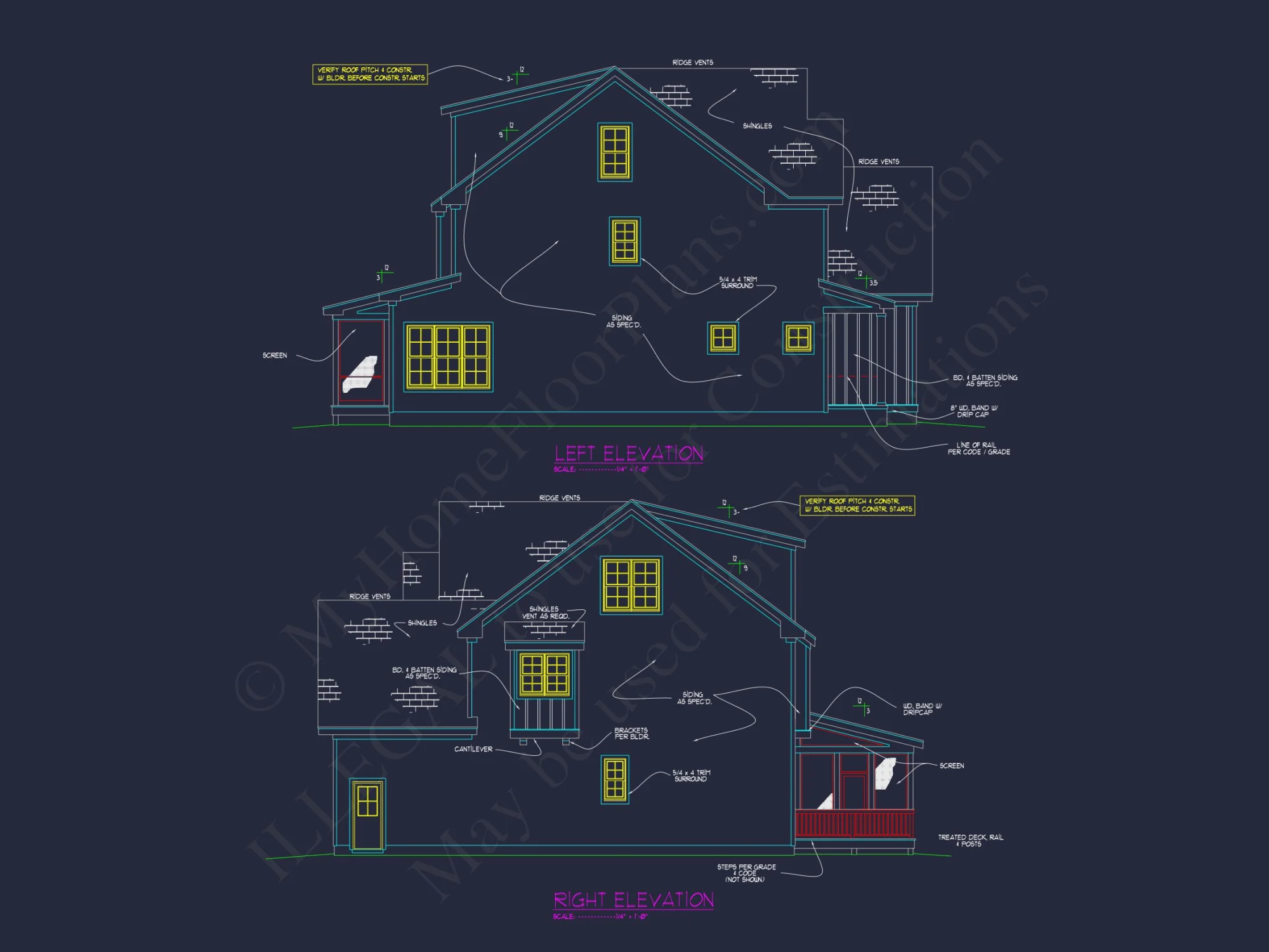 Beautiful 2-Story house Floor Plan with 5 Bedrooms and CAD Designs