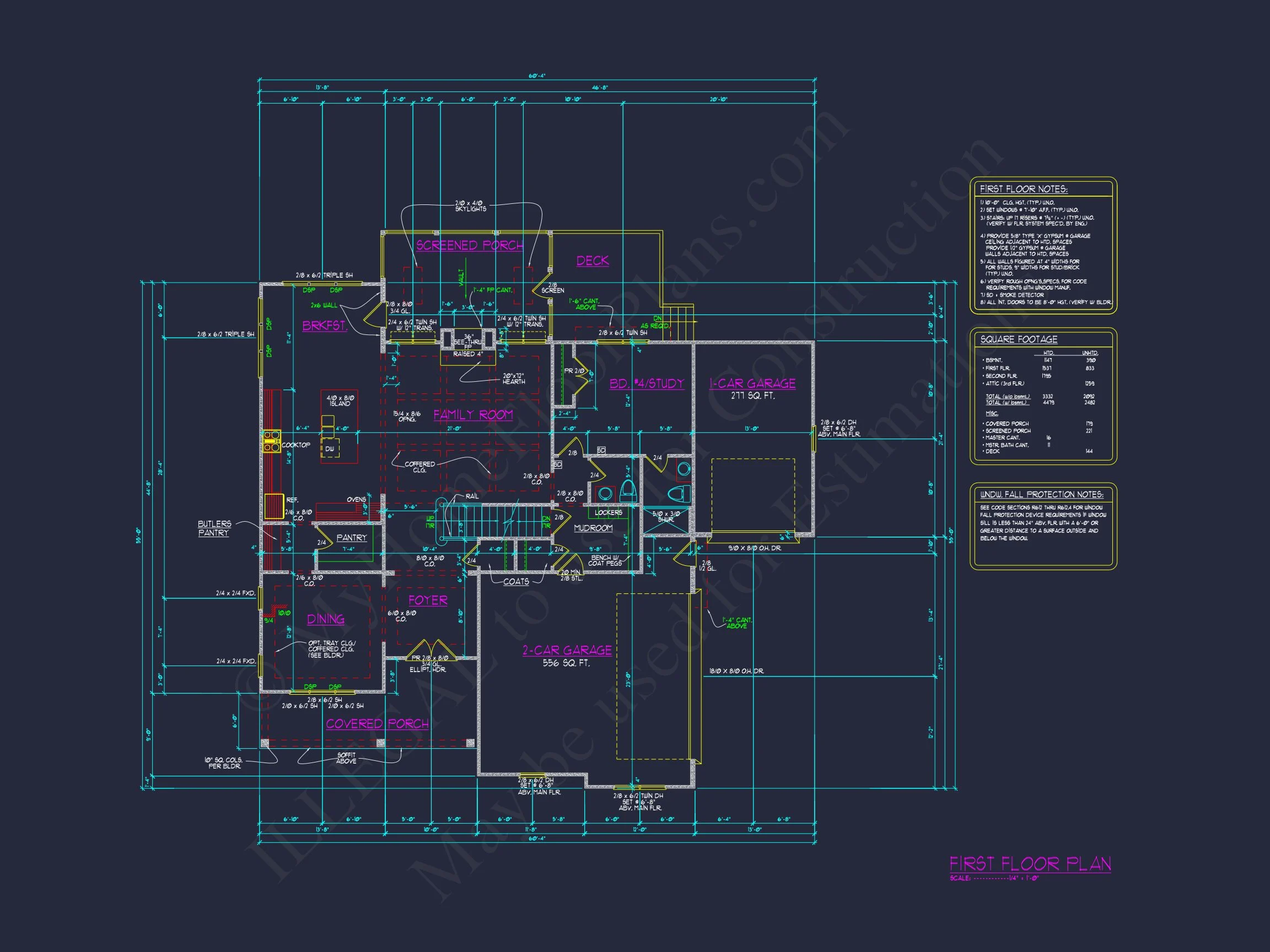 Luxury house Floor Plan with Open Concept and 3-Car Garage