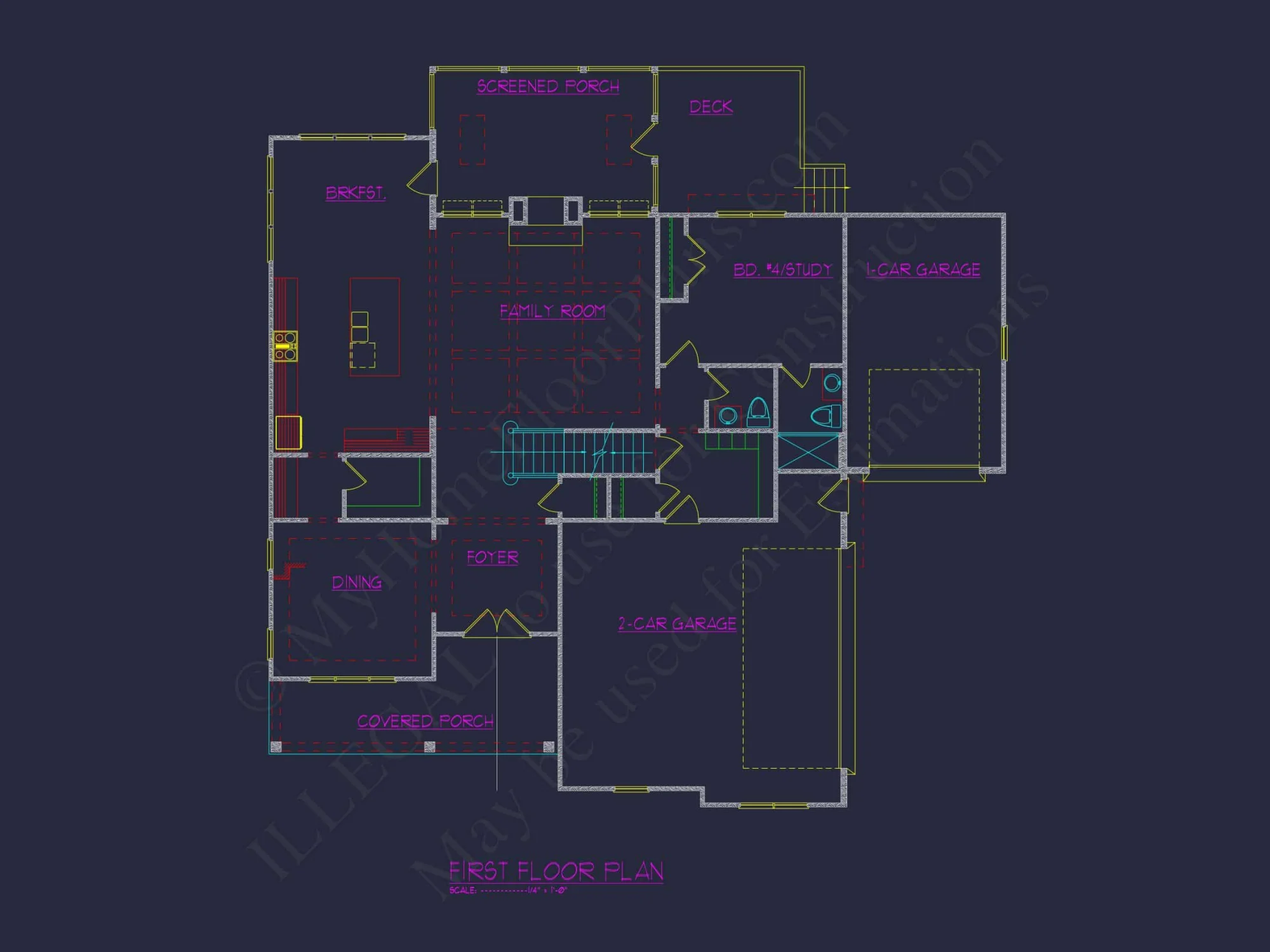Luxury house Floor Plan with Open Concept and 3-Car Garage