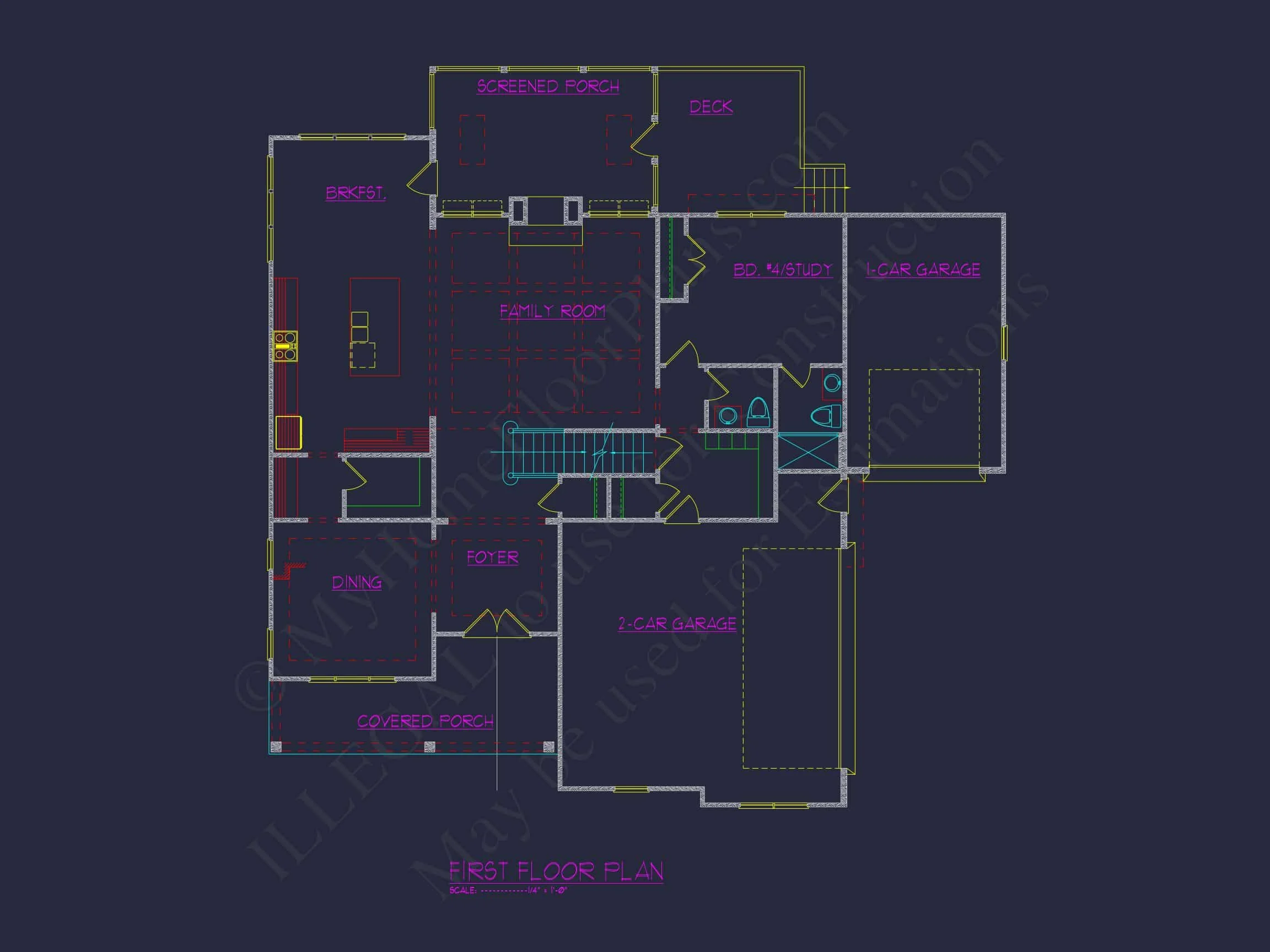 Luxury house Floor Plan with Open Concept and 3-Car Garage