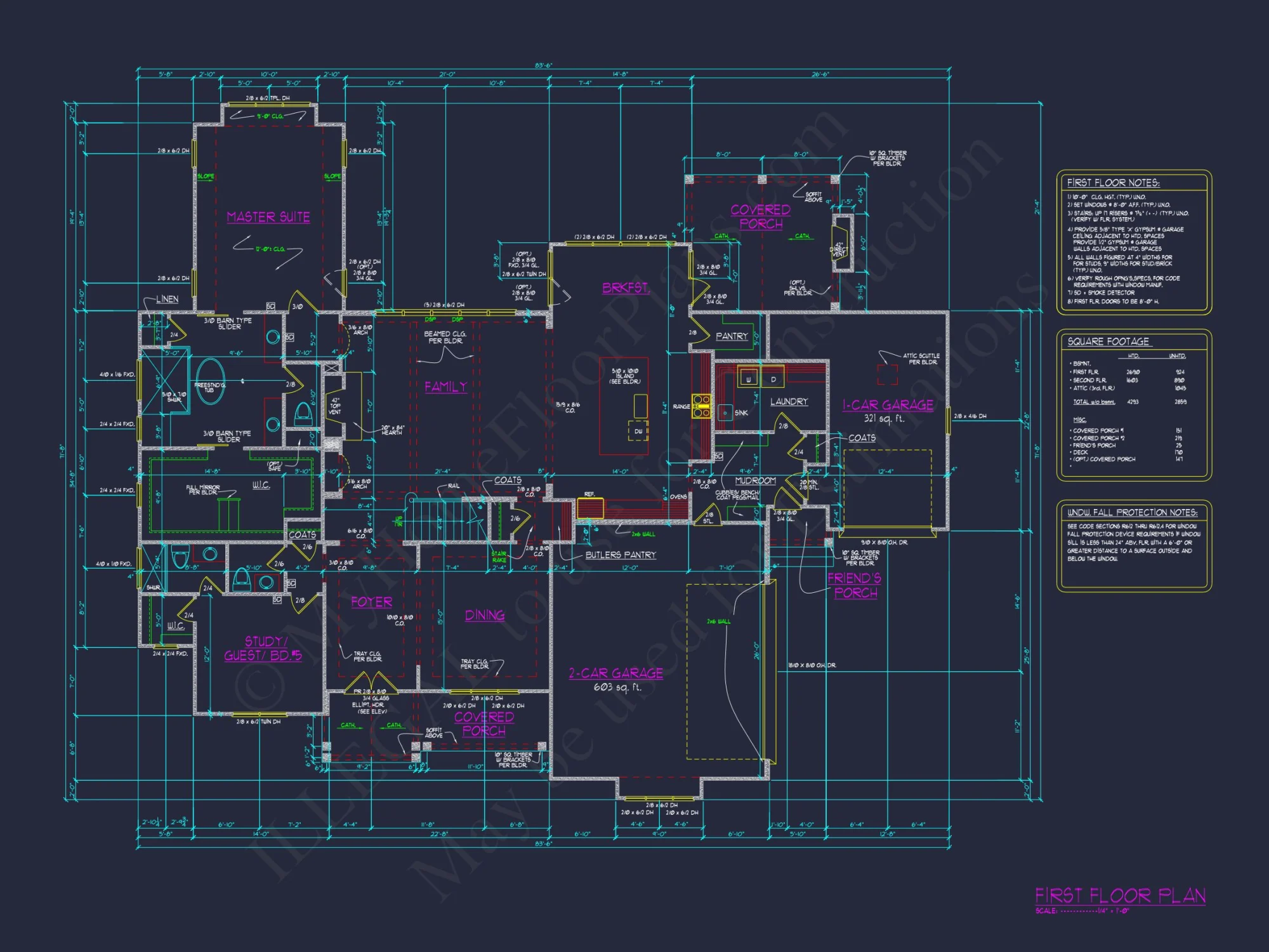 Beautiful Craftsman house Plan with 3 Floors, 5 Bedrooms, and Detailed Blueprint Designs